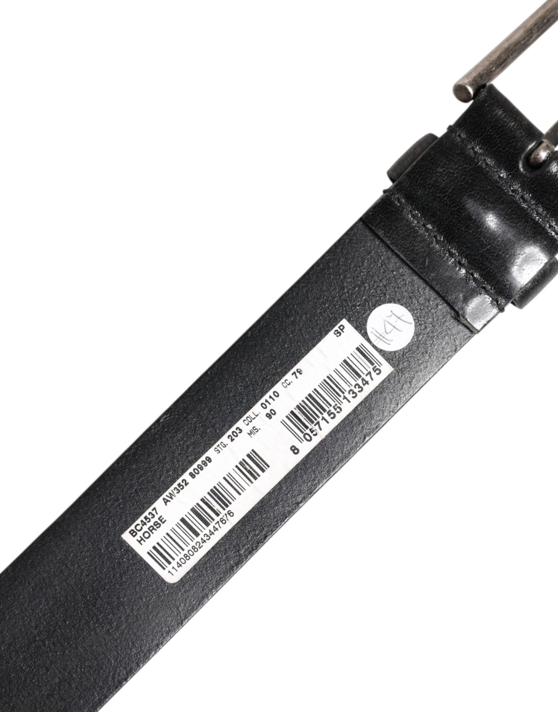 Dolce & Gabbana Black Classic Leather Metal Buckle Belt | Regal Royce