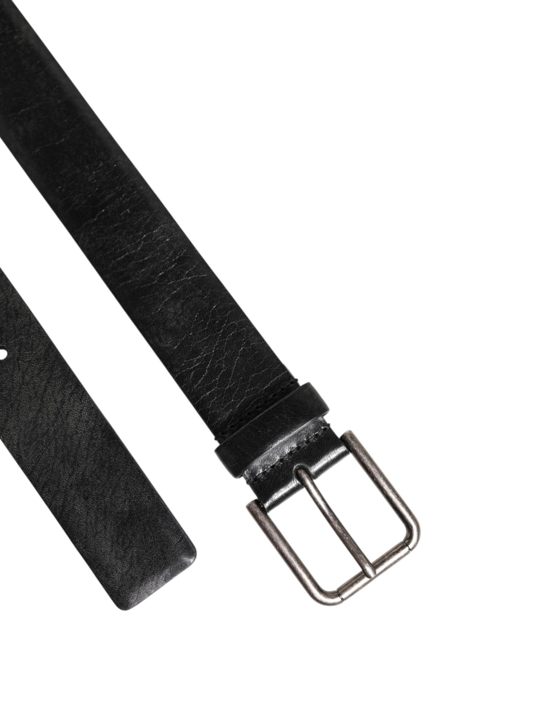 Dolce & Gabbana Black Classic Leather Metal Buckle Belt | Regal Royce