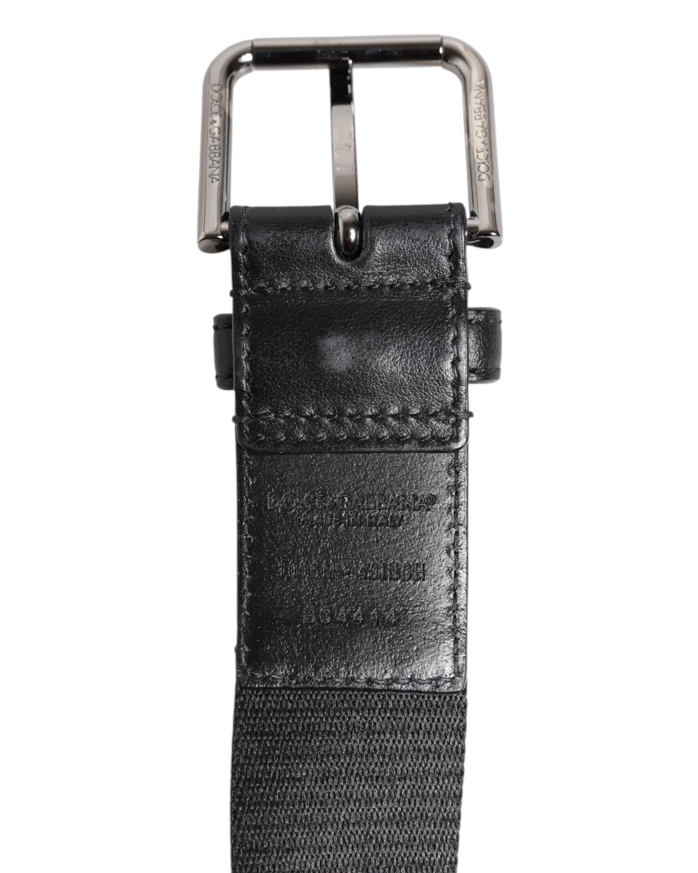 Dolce & Gabbana Black White DG Logo Brass Metal Buckle Belt | Regal Royce
