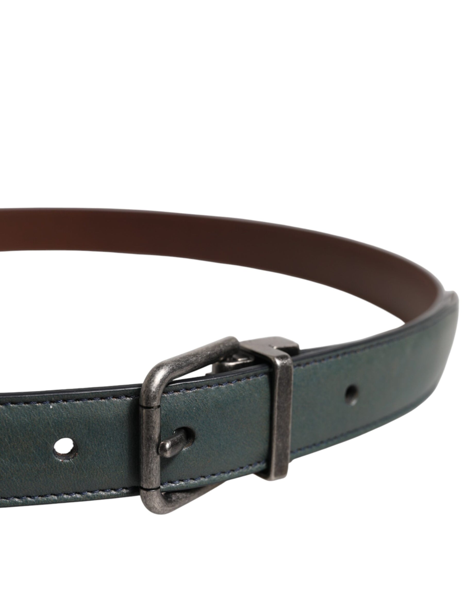 Dolce & Gabbana Green Classic Leather Metal Buckle Belt | Regal Royce