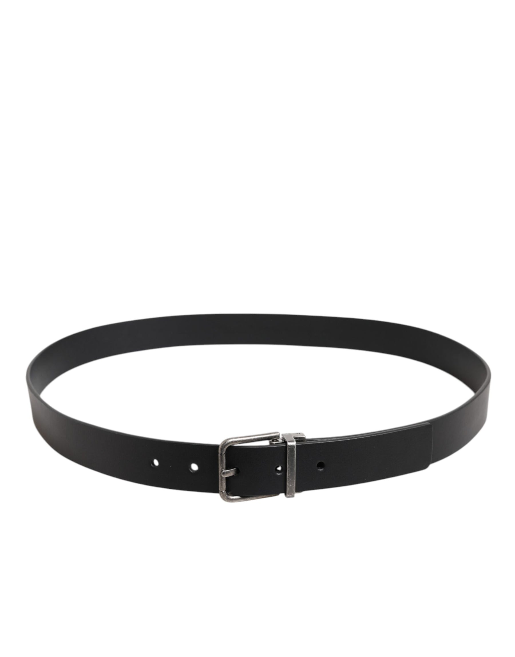 Dolce & Gabbana Black Classic Leather Metal Buckle Belt | Regal Royce