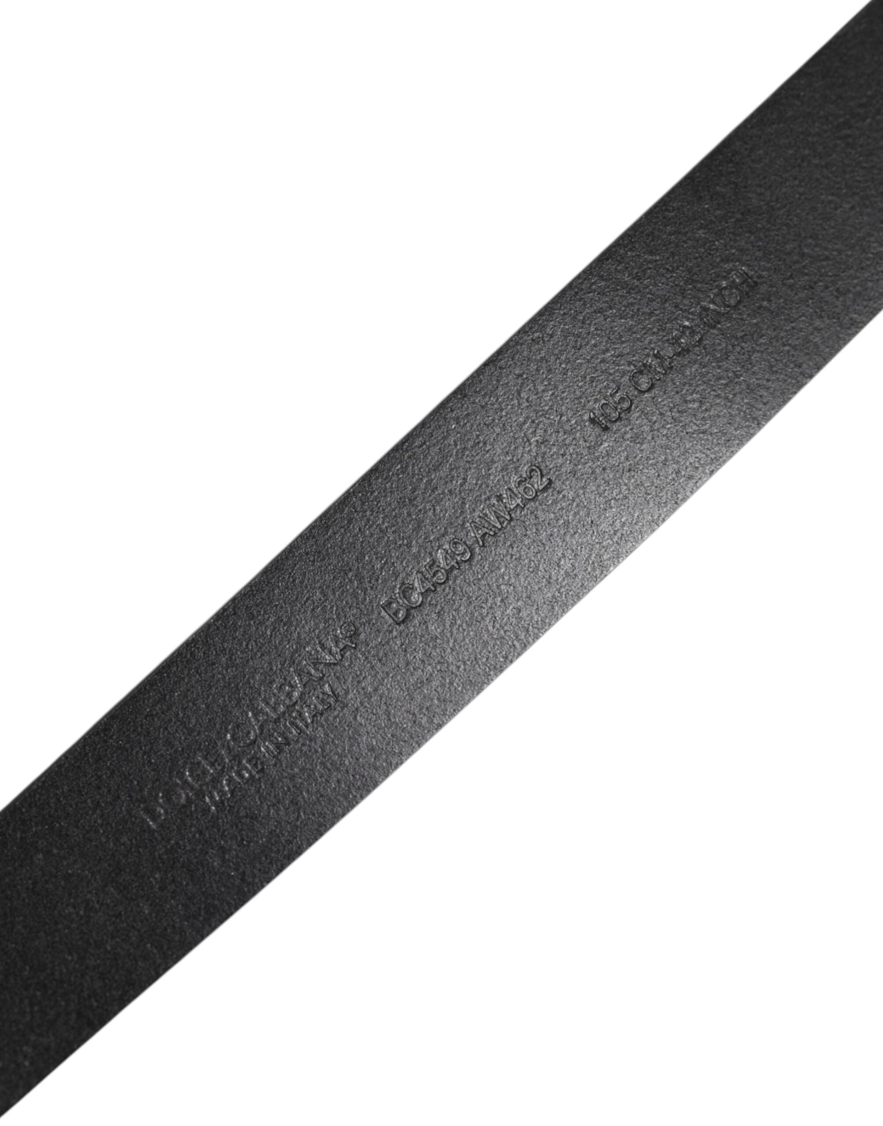 Dolce & Gabbana Black Classic Leather Metal Buckle Belt | Regal Royce