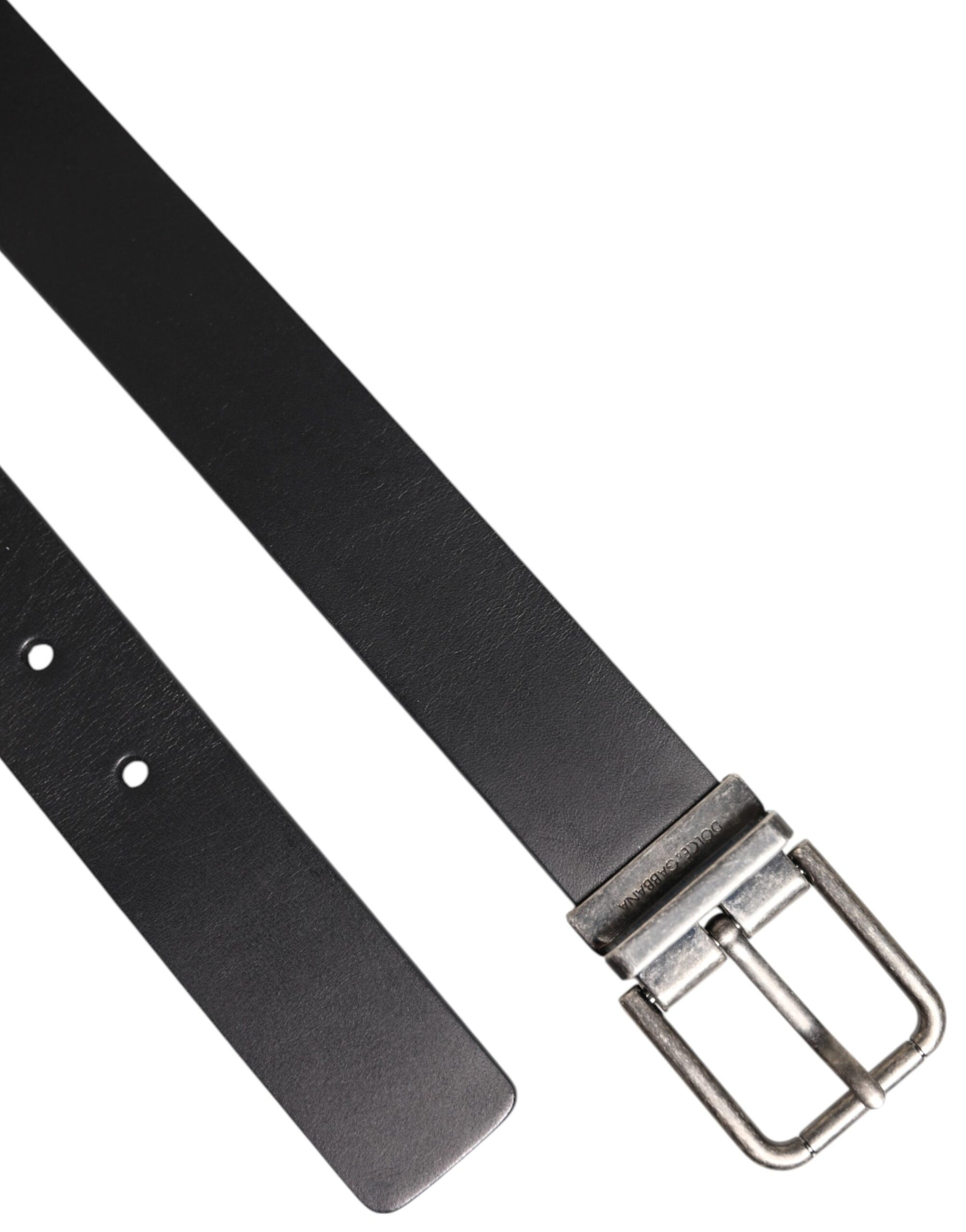 Dolce & Gabbana Black Classic Leather Metal Buckle Belt | Regal Royce