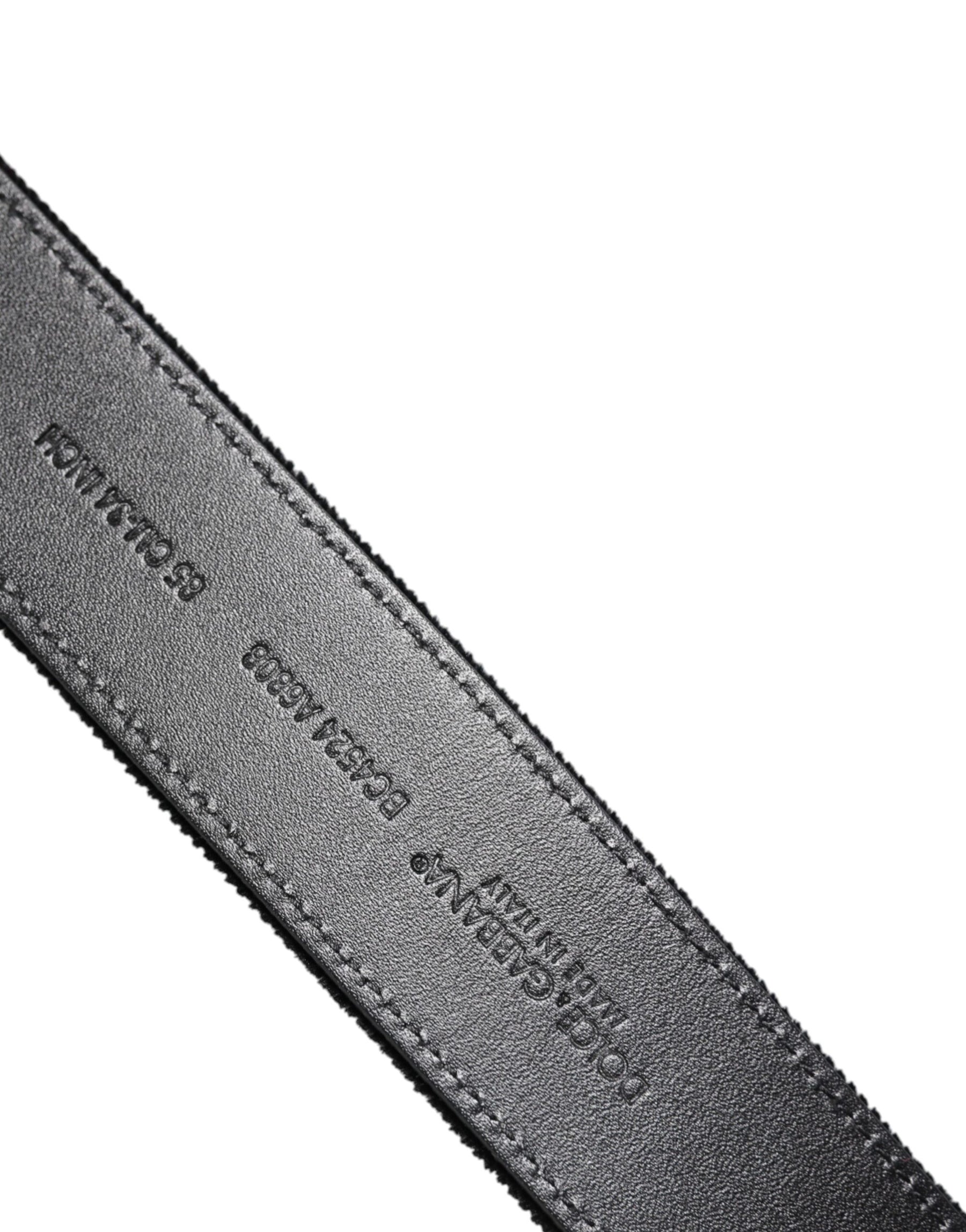 Dolce & Gabbana Black Cotton Silver Metal Buckle Belt | Regal Royce