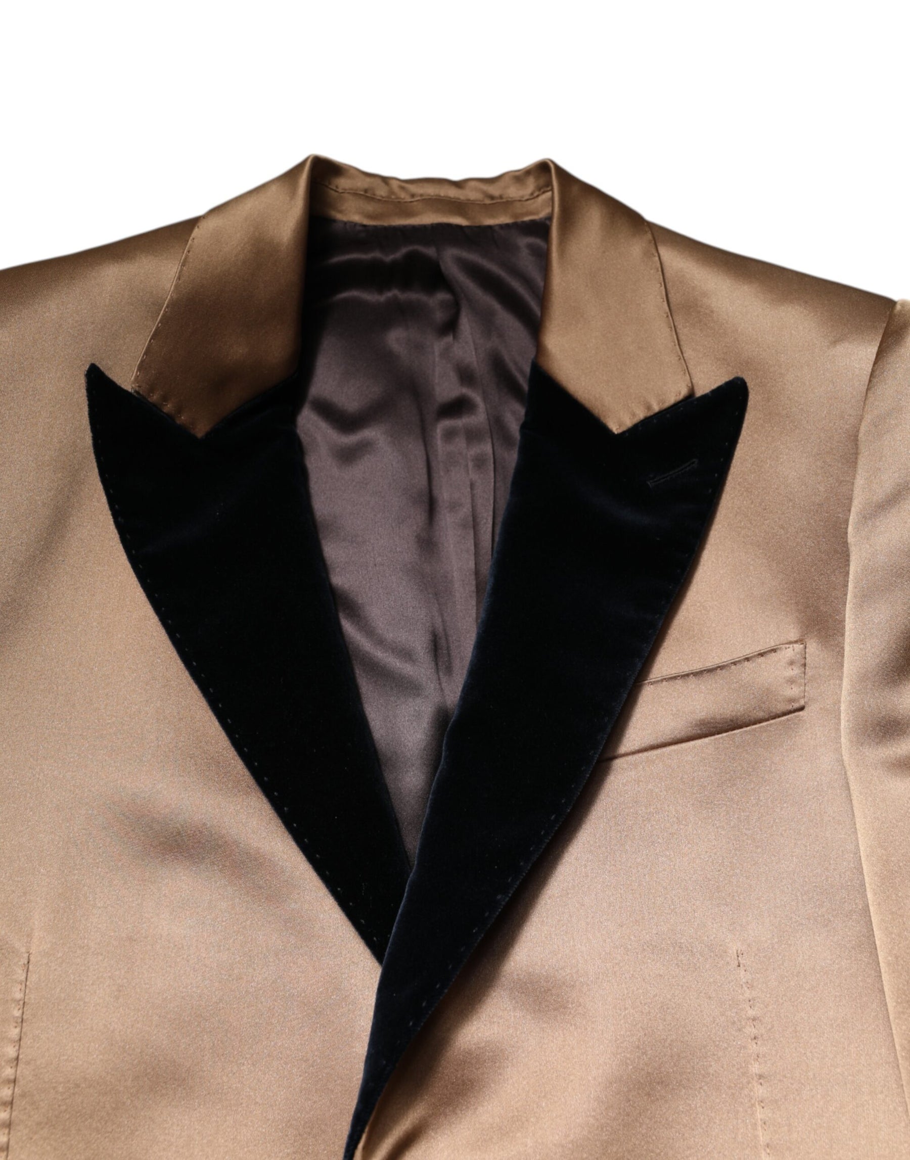 Dolce & Gabbana Brown Silk Single Breasted Trench Coat  Jacket | Regal Royce