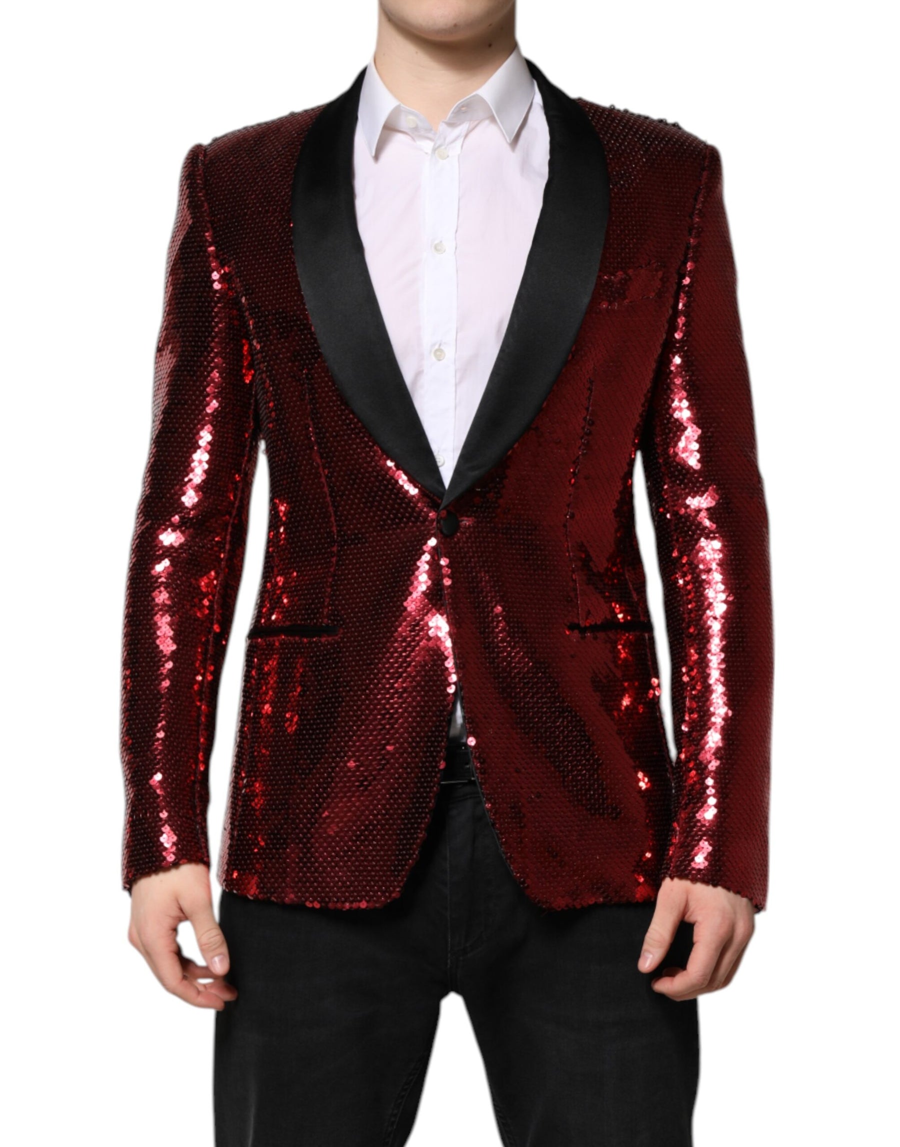 Dolce & Gabbana Red SICILIA Sequin Embellish Blazer Jacket | Regal Royce