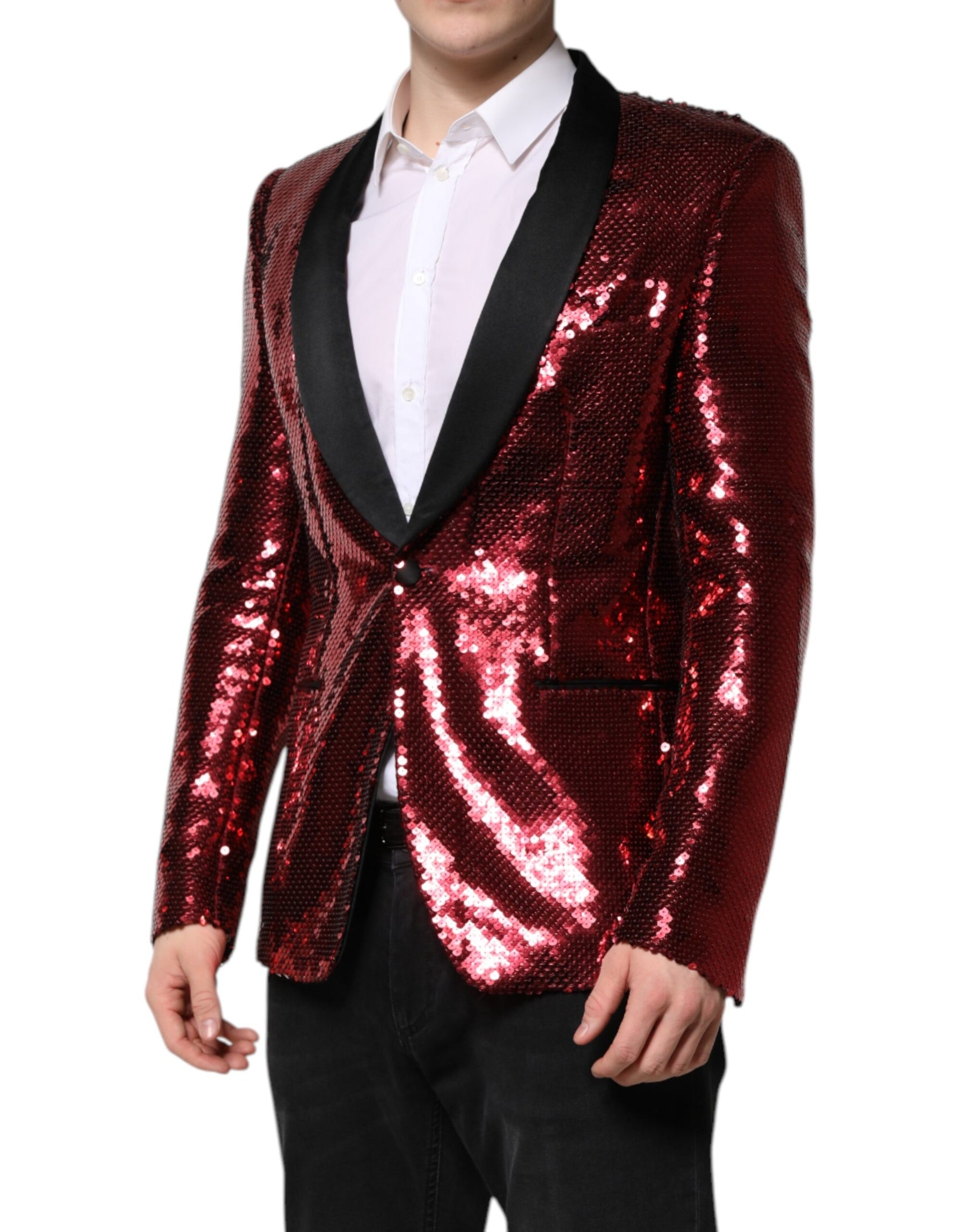 Dolce & Gabbana Red SICILIA Sequin Embellish Blazer Jacket | Regal Royce