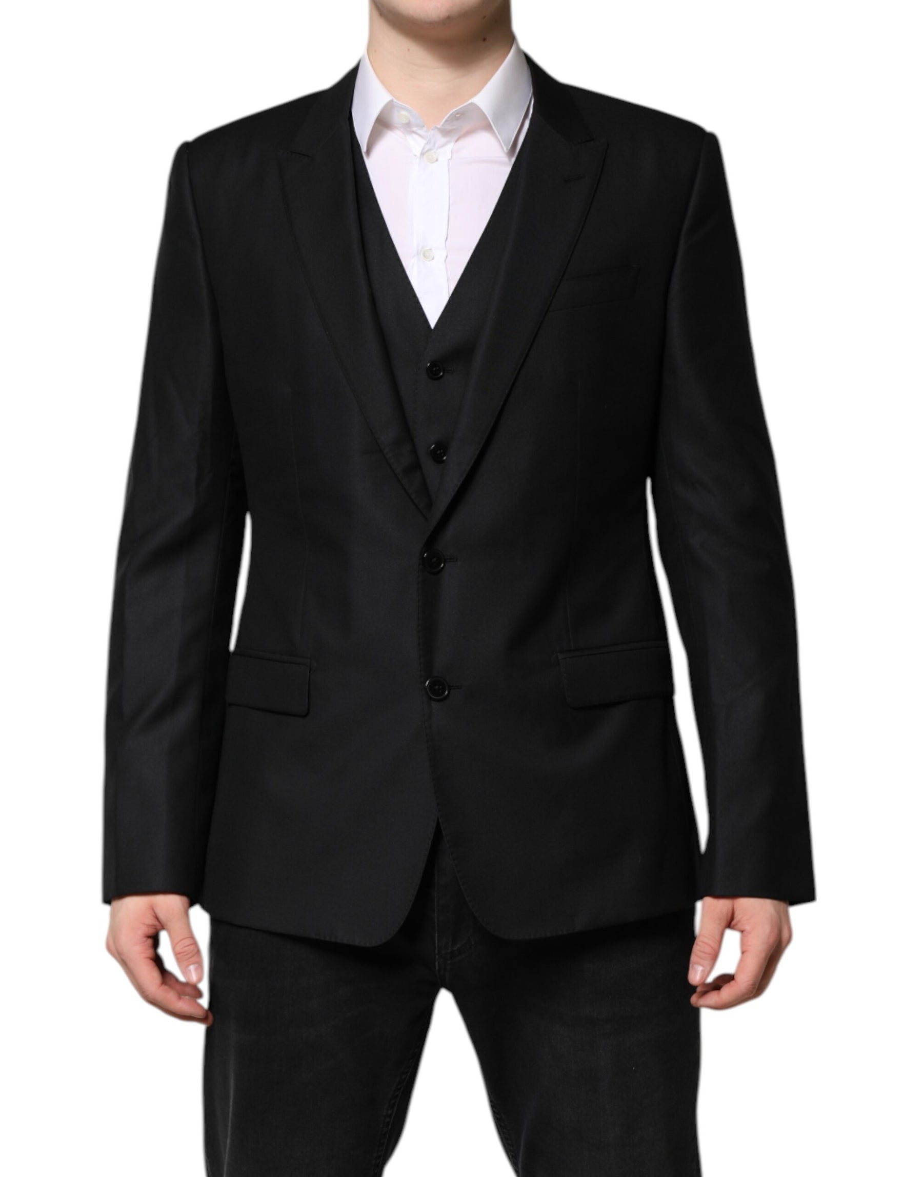 Dolce & Gabbana Black Single Breasted Suit 2 Piece Jacket | Regal Royce