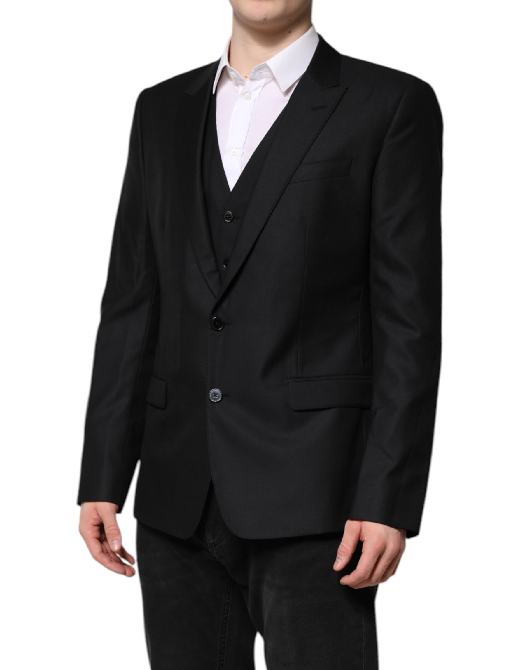 Dolce & Gabbana Black Single Breasted Suit 2 Piece Jacket | Regal Royce
