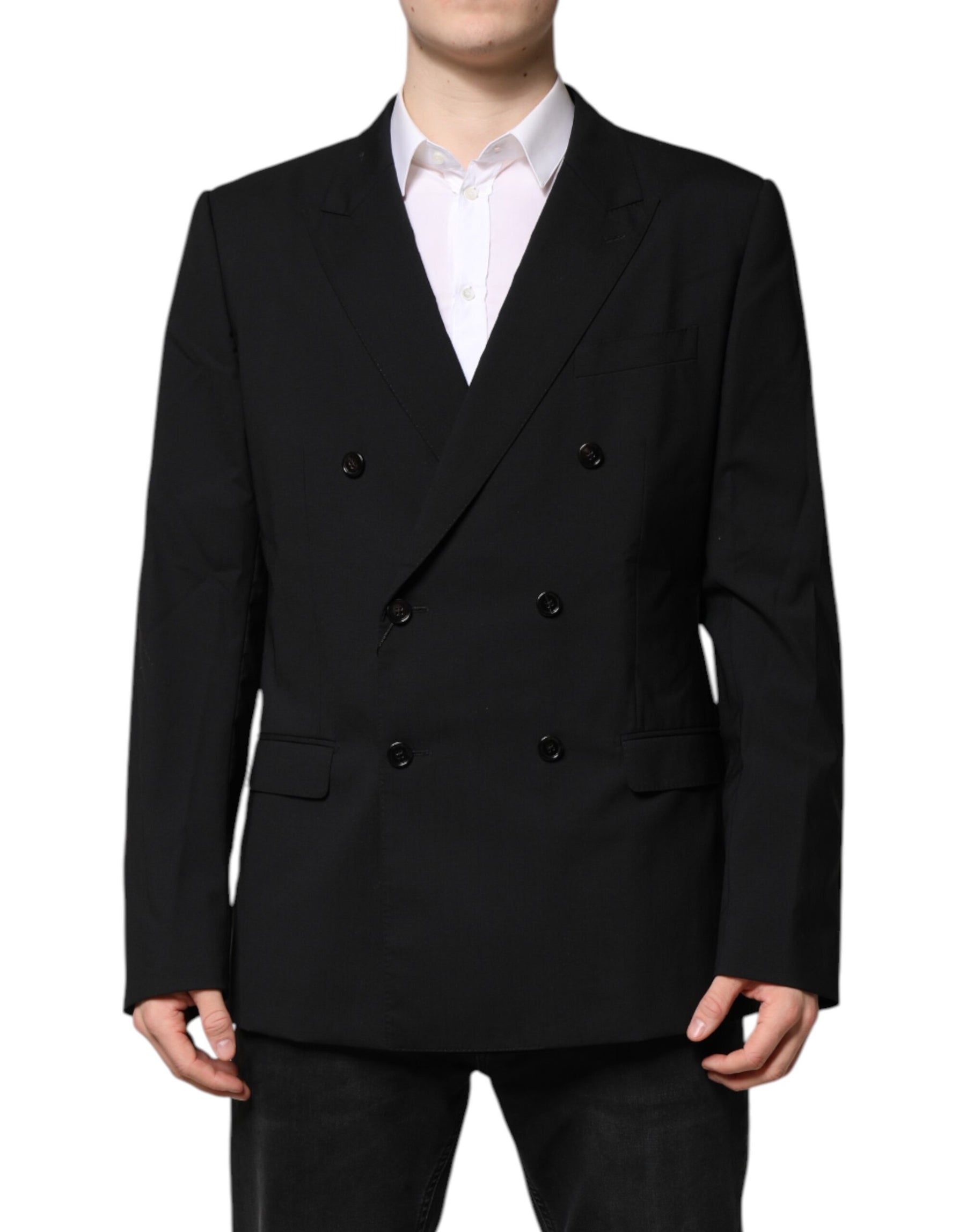 Dolce & Gabbana Black MARTINI Double Breasted Suit Jacket | Regal Royce