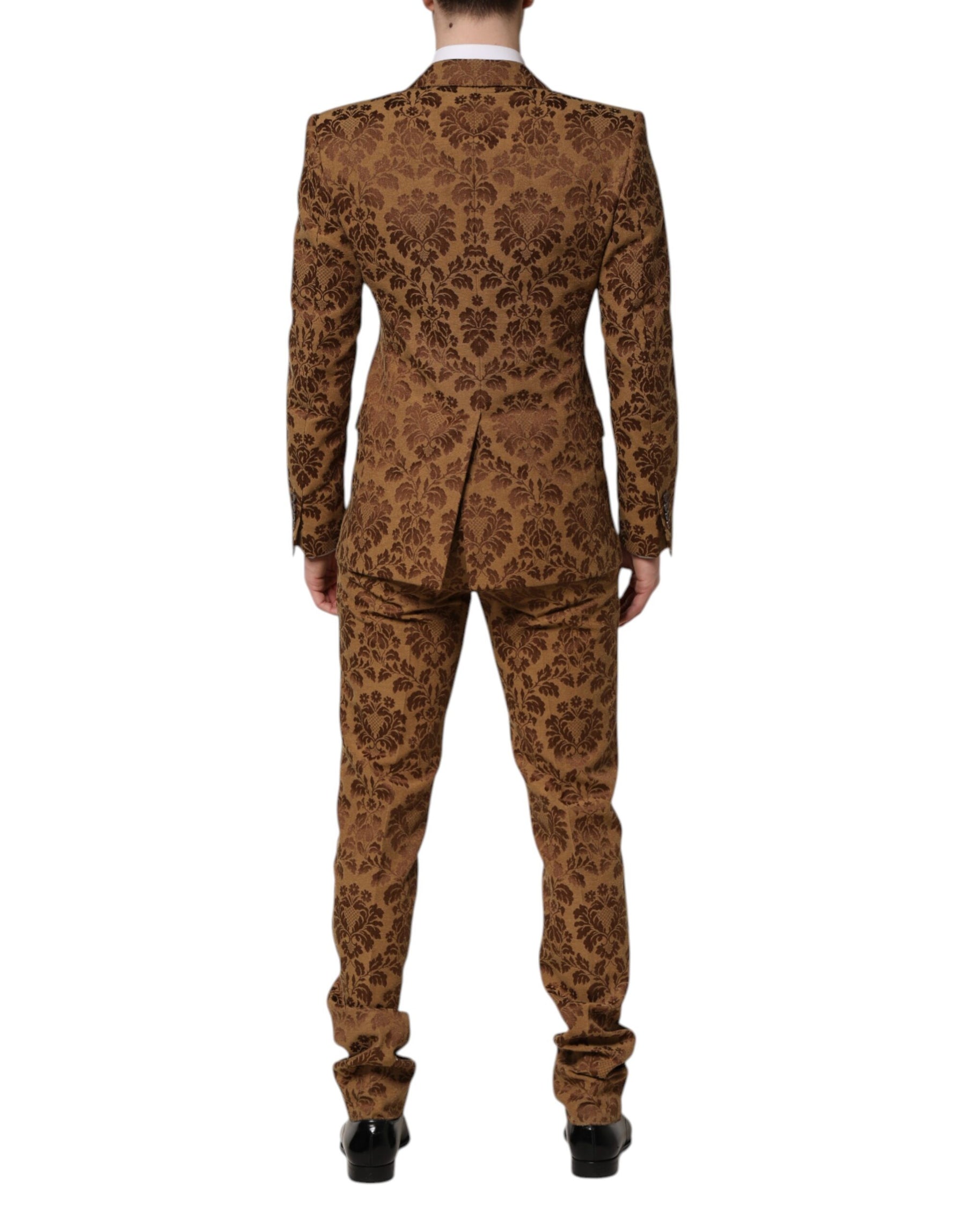Dolce & Gabbana Brown Floral Jacquard SICILIA 2 Piece Suit | Regal Royce