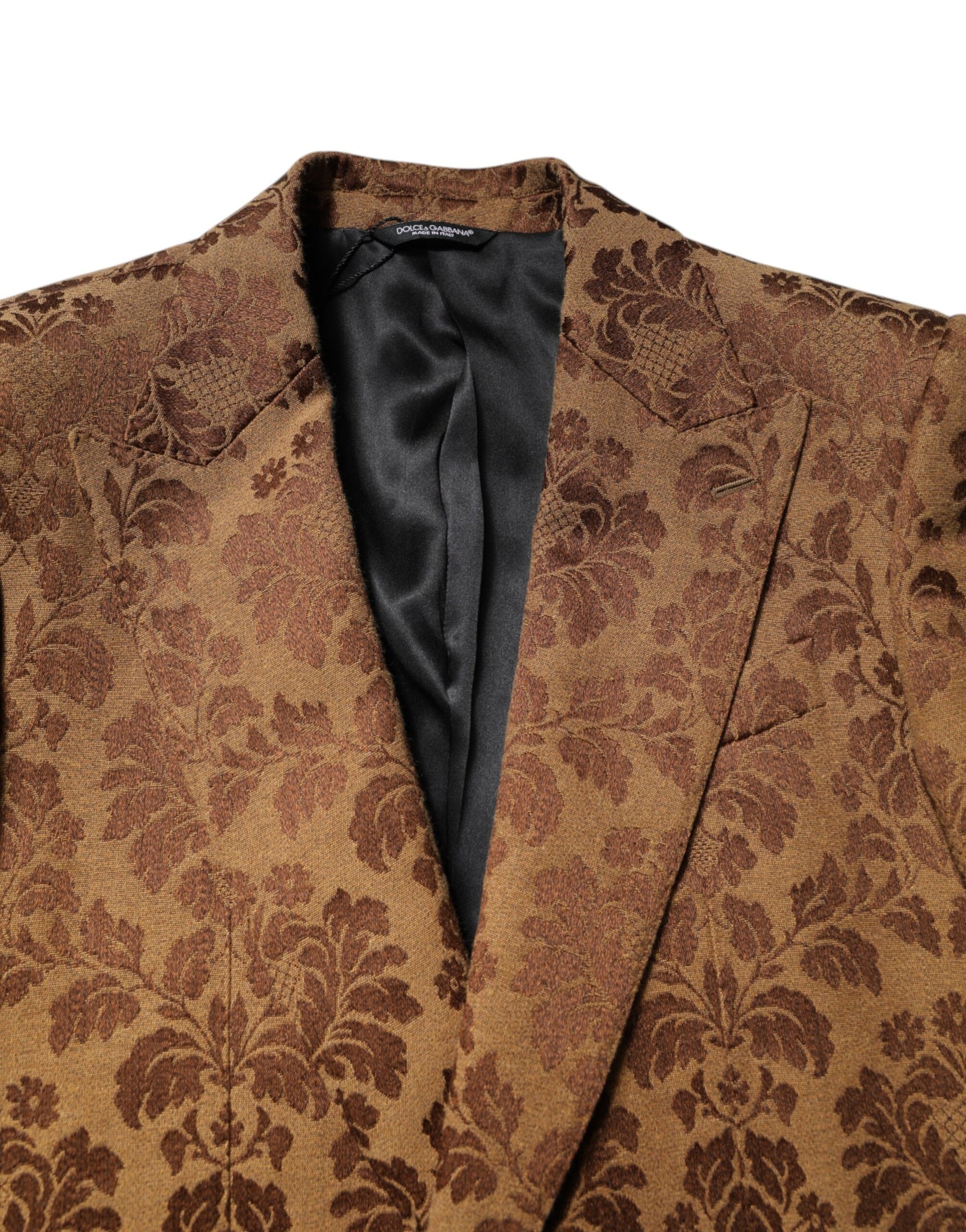 Dolce & Gabbana Brown Floral Jacquard SICILIA 2 Piece Suit | Regal Royce