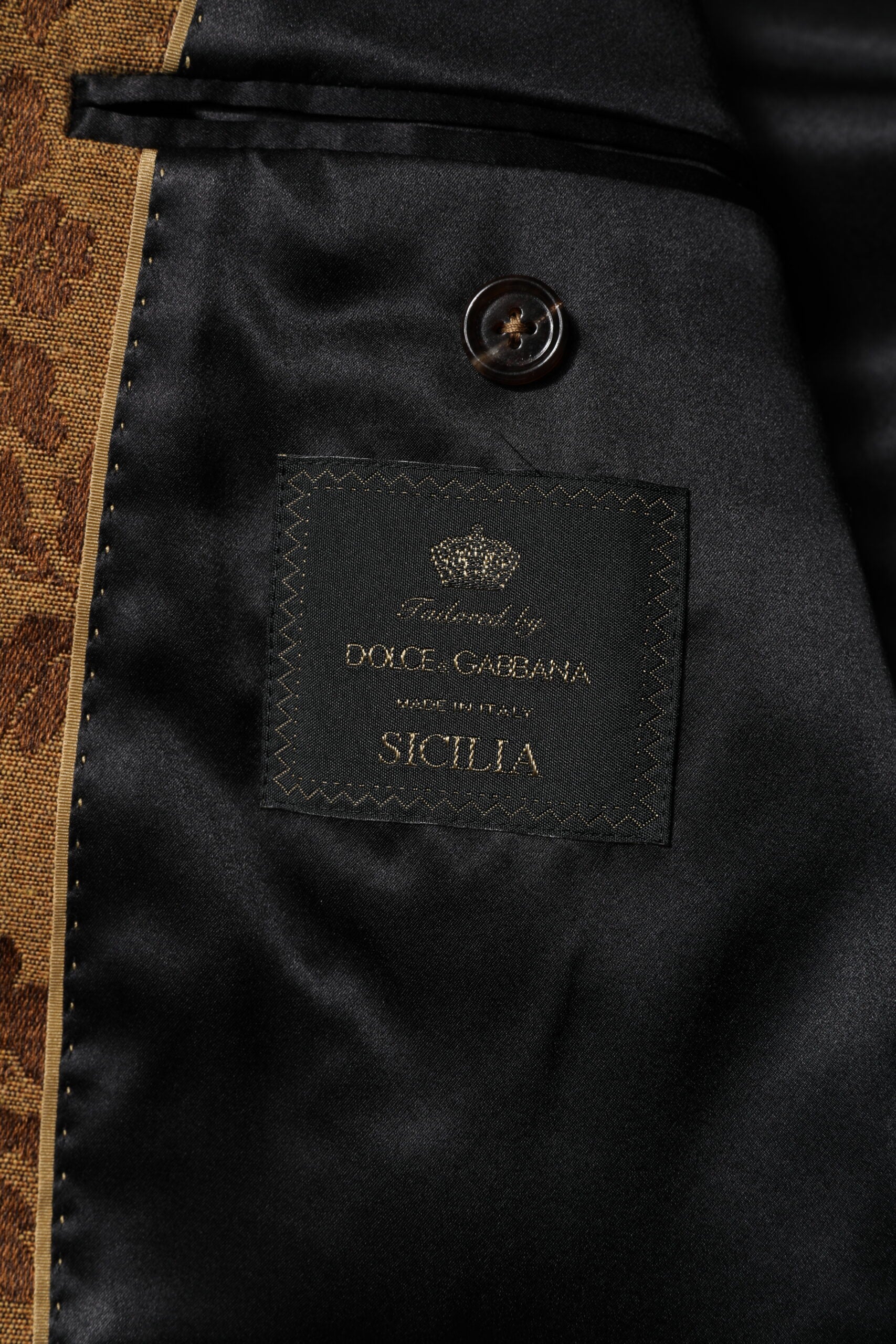 Dolce & Gabbana Brown Floral Jacquard SICILIA 2 Piece Suit | Regal Royce