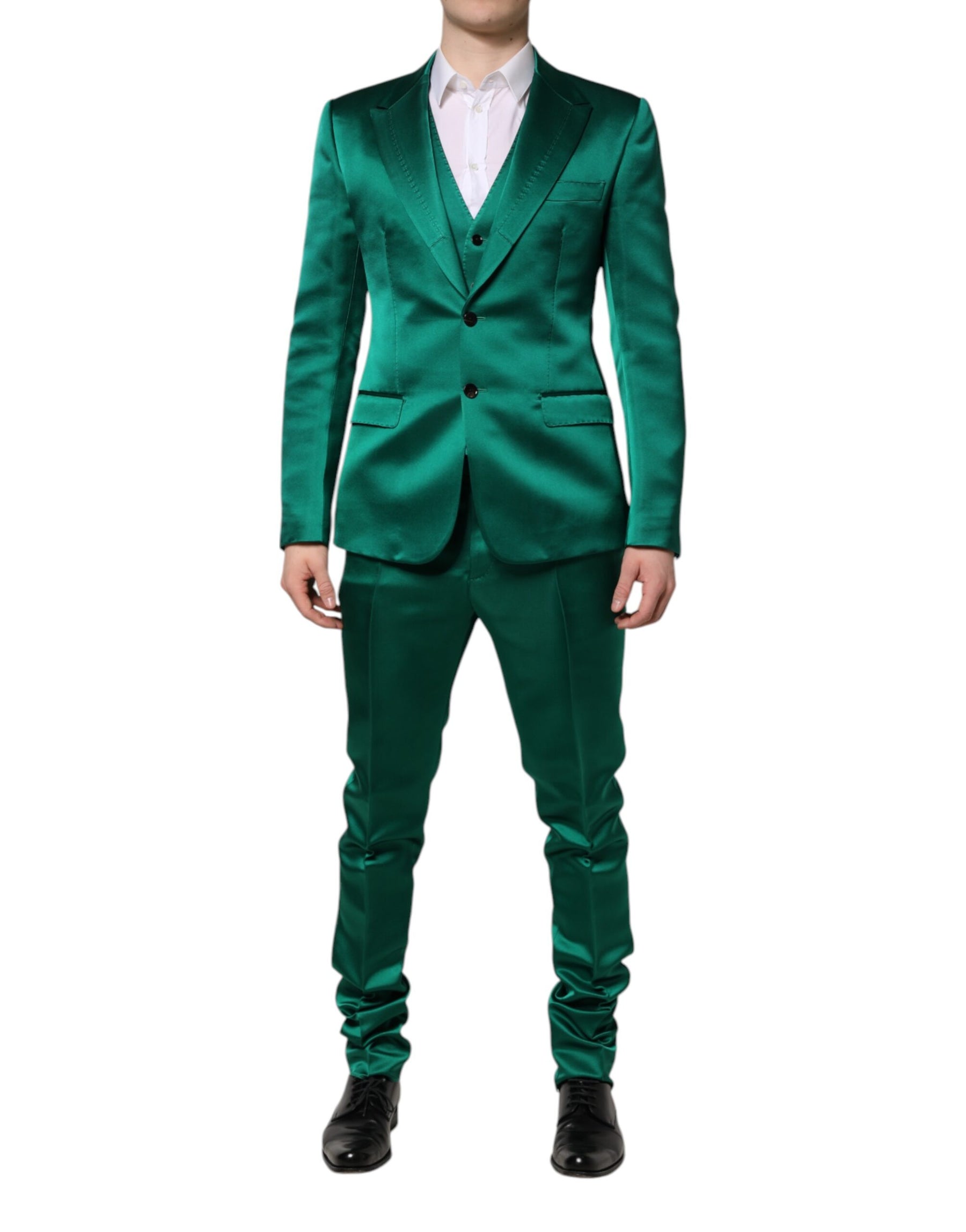 Dolce & Gabbana Green Silk 3 Piece Single Breasted Suit | Regal Royce