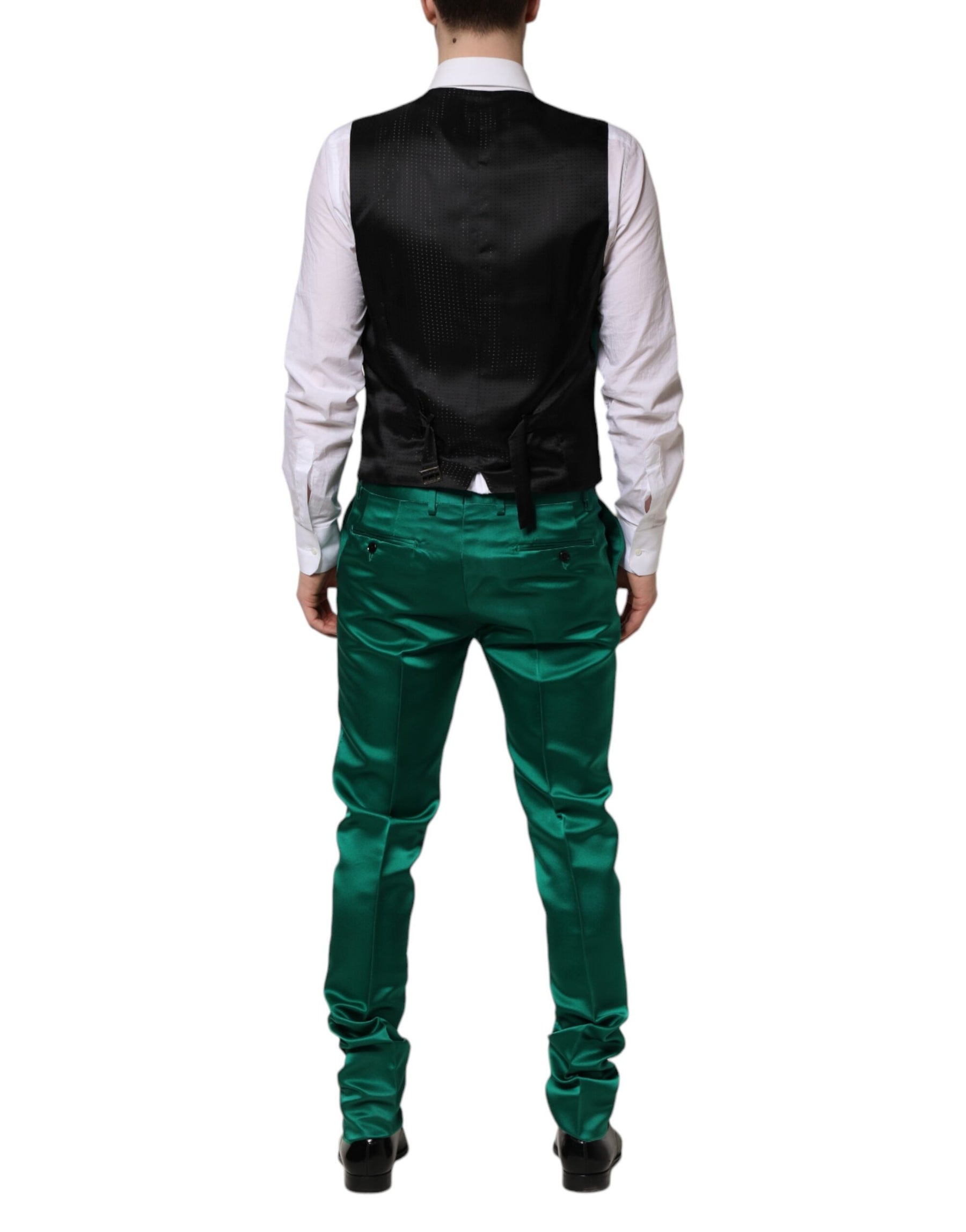 Dolce & Gabbana Green Silk 3 Piece Single Breasted Suit | Regal Royce