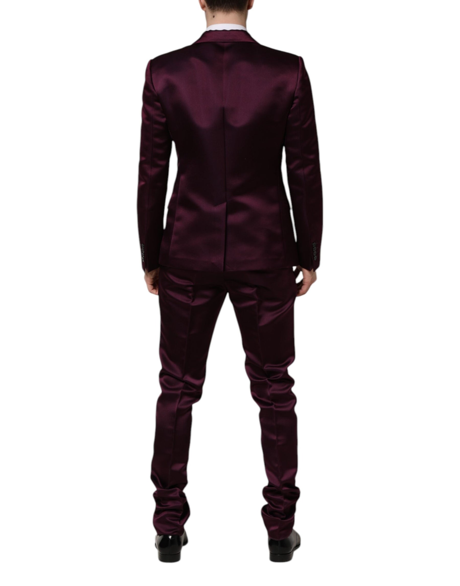 Dolce & Gabbana Dark Purple Silk 3Piece Single Breasted Suit | Regal Royce