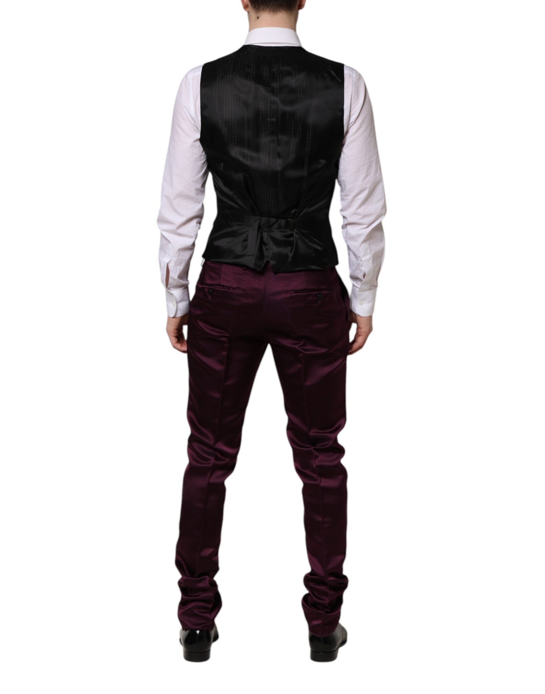 Dolce & Gabbana Dark Purple Silk 3Piece Single Breasted Suit | Regal Royce