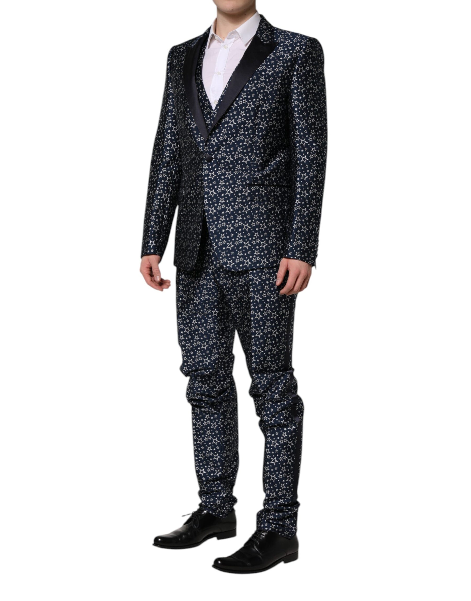 Dolce & Gabbana Blue MARTINI Star Jacquard 3 Piece Suit | Regal Royce
