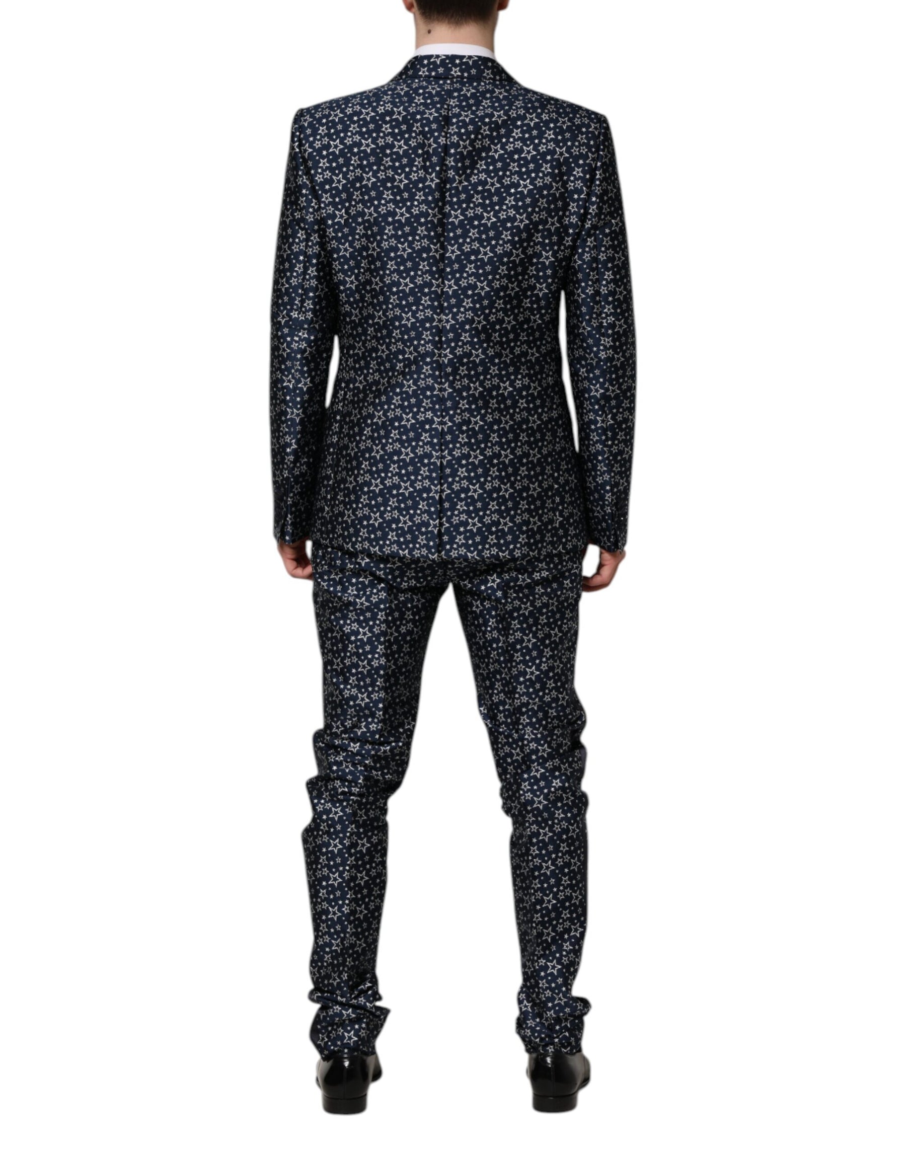 Dolce & Gabbana Blue MARTINI Star Jacquard 3 Piece Suit | Regal Royce