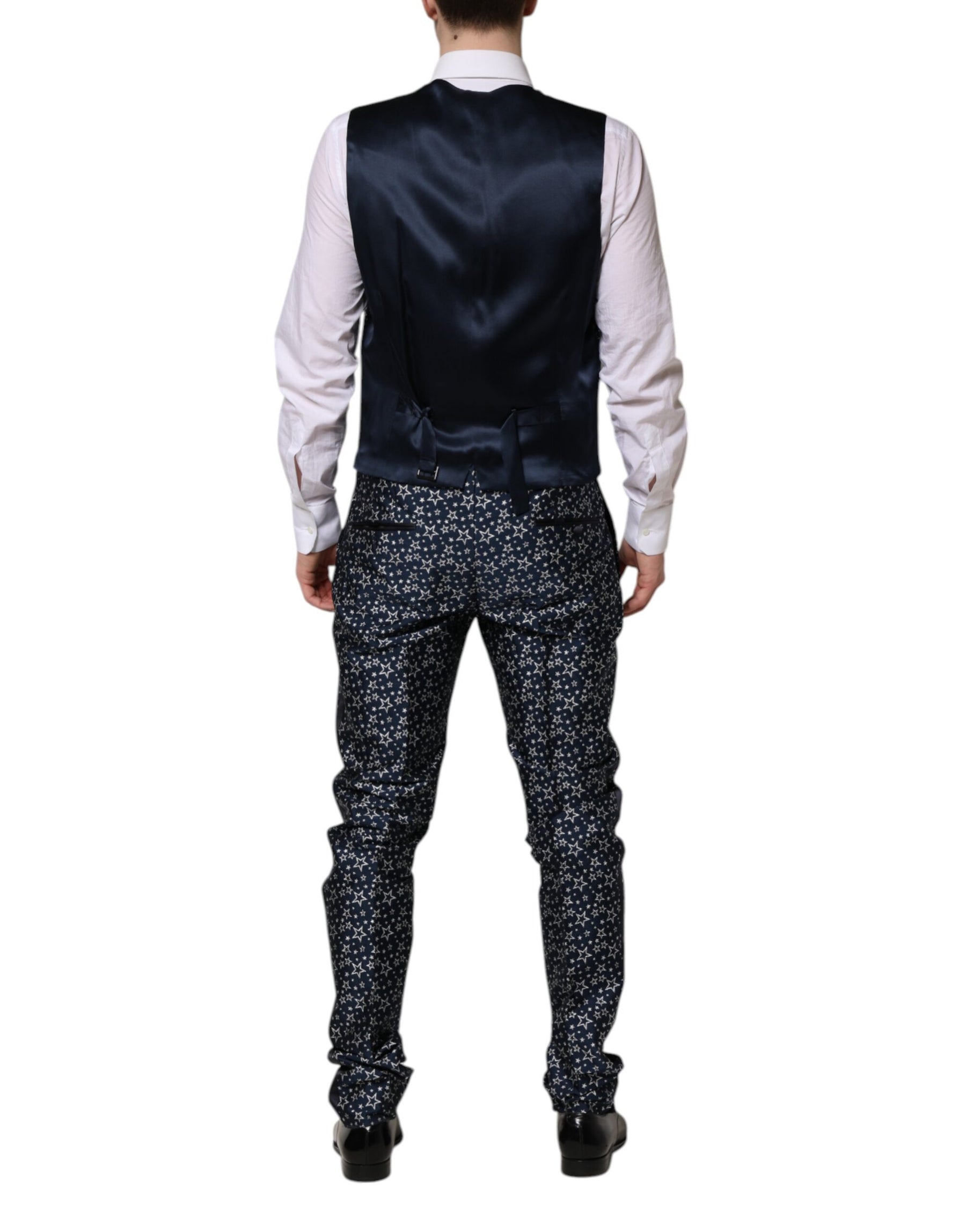 Dolce & Gabbana Blue MARTINI Star Jacquard 3 Piece Suit | Regal Royce