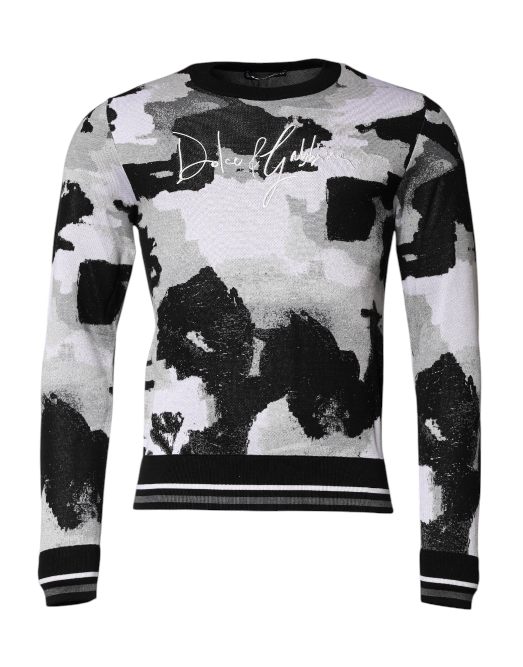 Dolce & Gabbana Multicolor Logo Crew Neck Pullover Sweater | Regal Royce