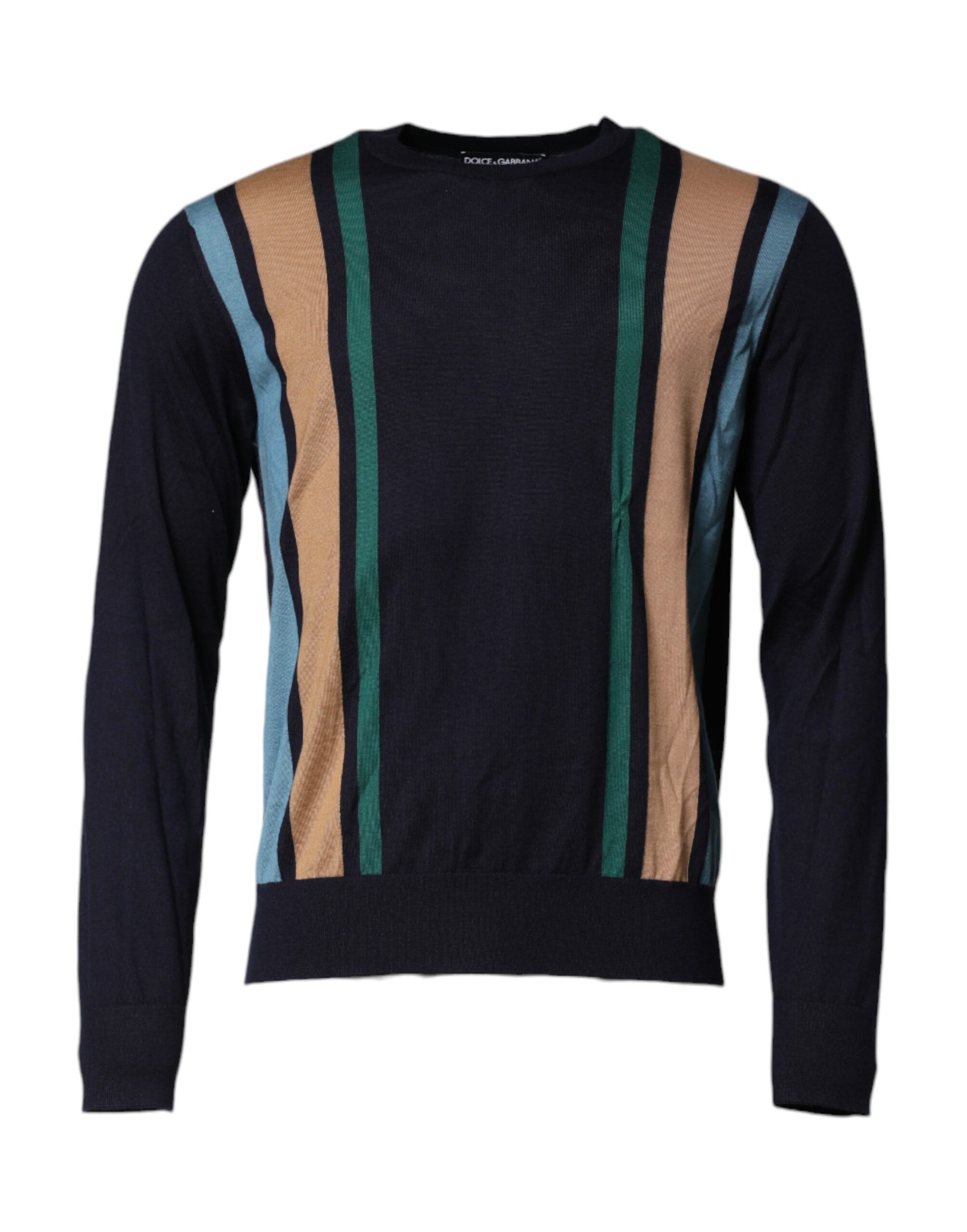Dolce & Gabbana Multicolor Stripes Crew Neck Pullover Sweater | Regal Royce