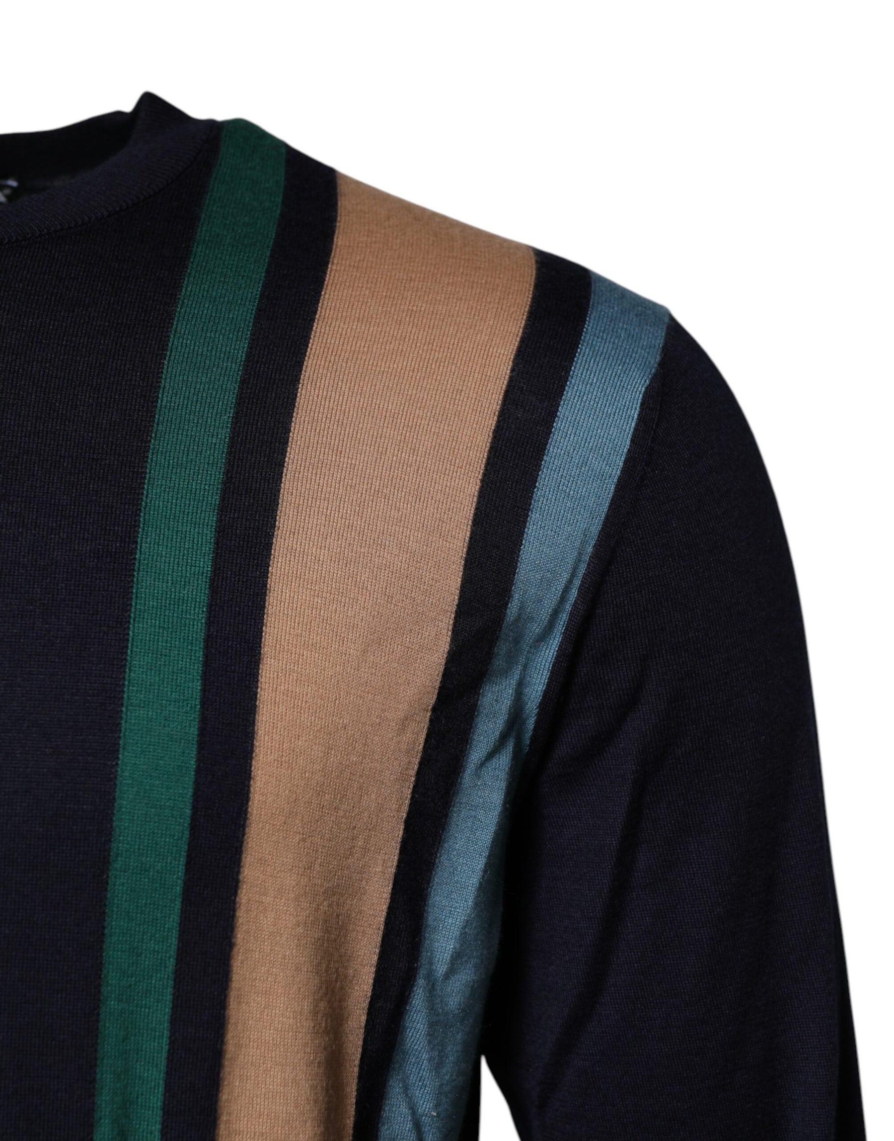Dolce & Gabbana Multicolor Stripes Crew Neck Pullover Sweater | Regal Royce
