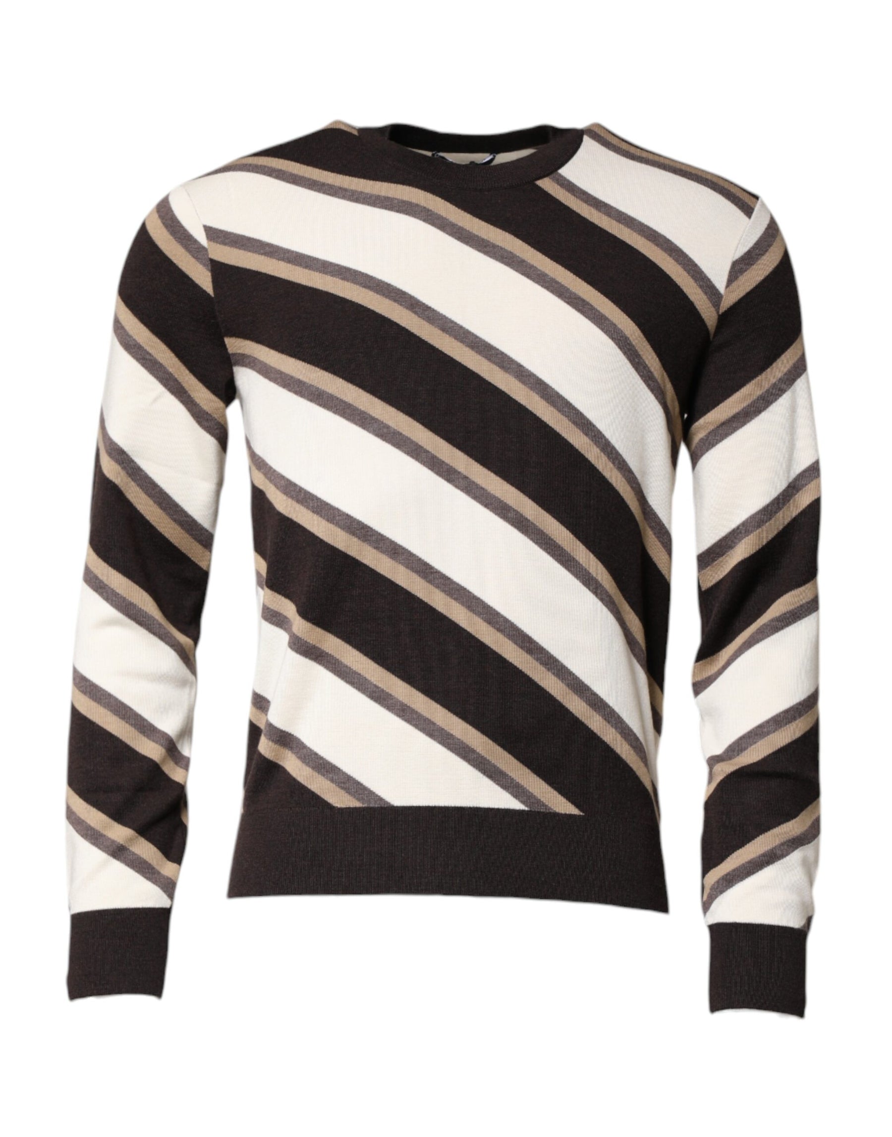 Dolce & Gabbana Multicolor Stripes Crew Neck Pullover Sweater | Regal Royce