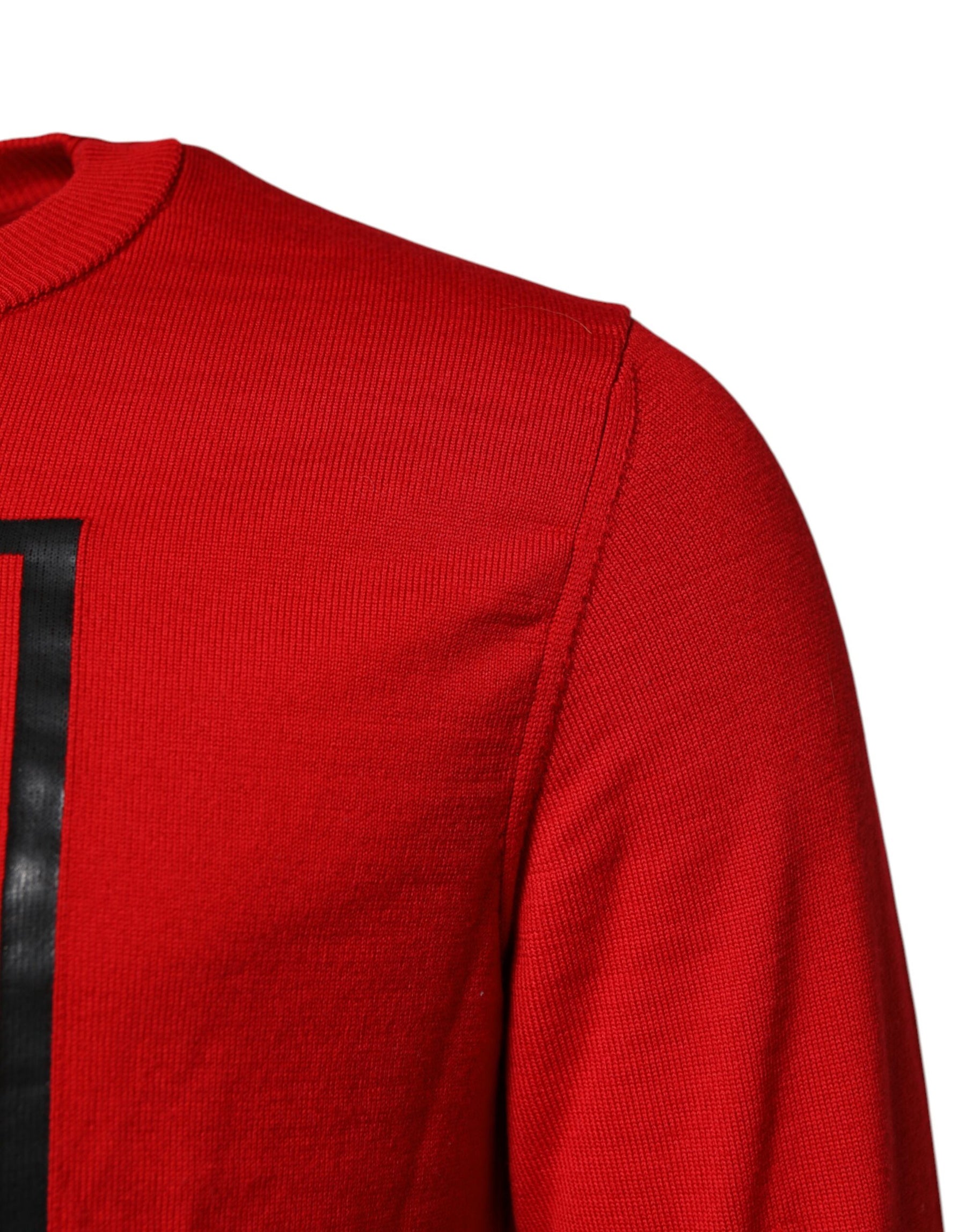 Dolce & Gabbana Red Eye Print Crew Neck Men Pullover Sweater | Regal Royce