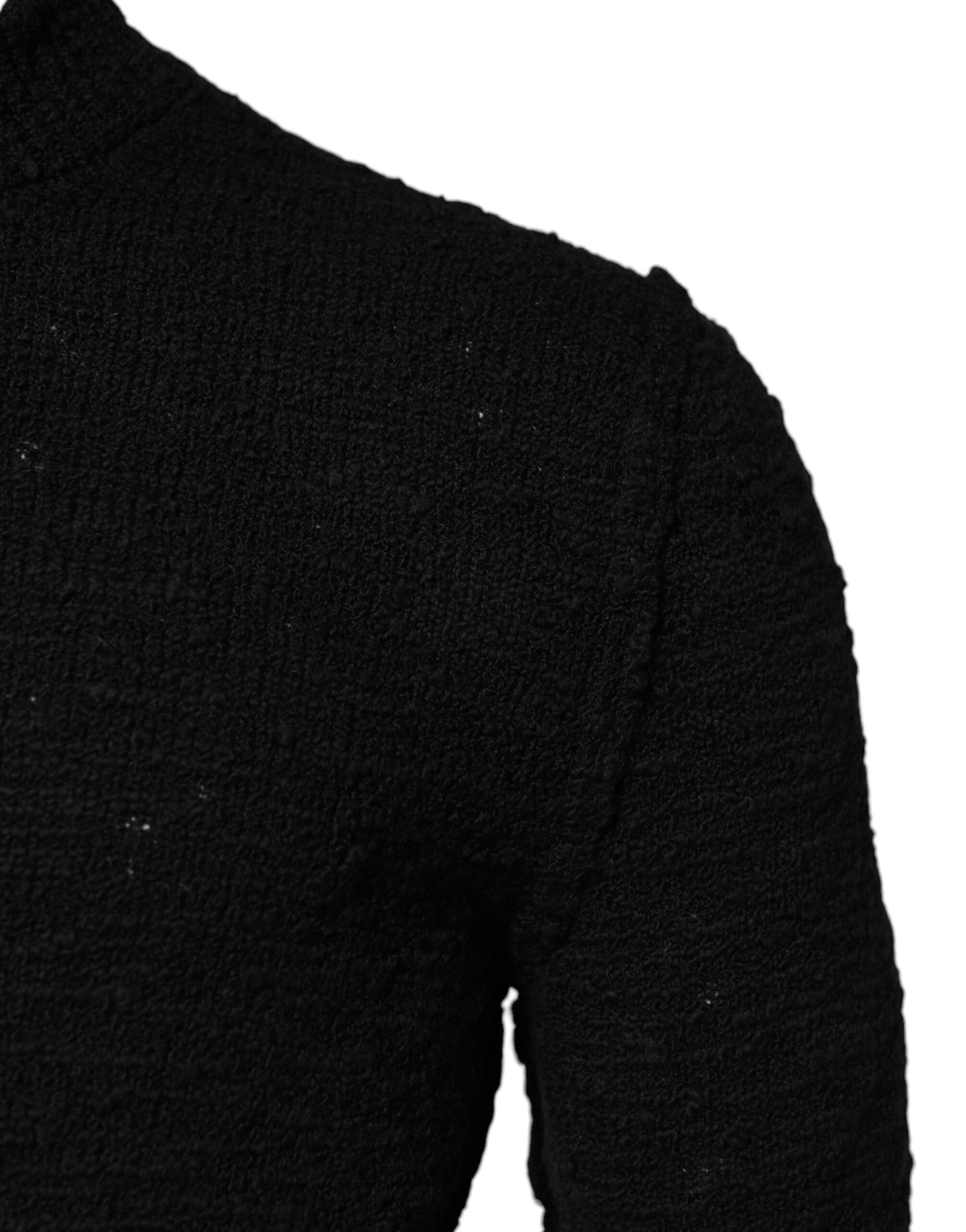 Dolce & Gabbana Black Wool Knit Crew Neck Pullover Sweater | Regal Royce