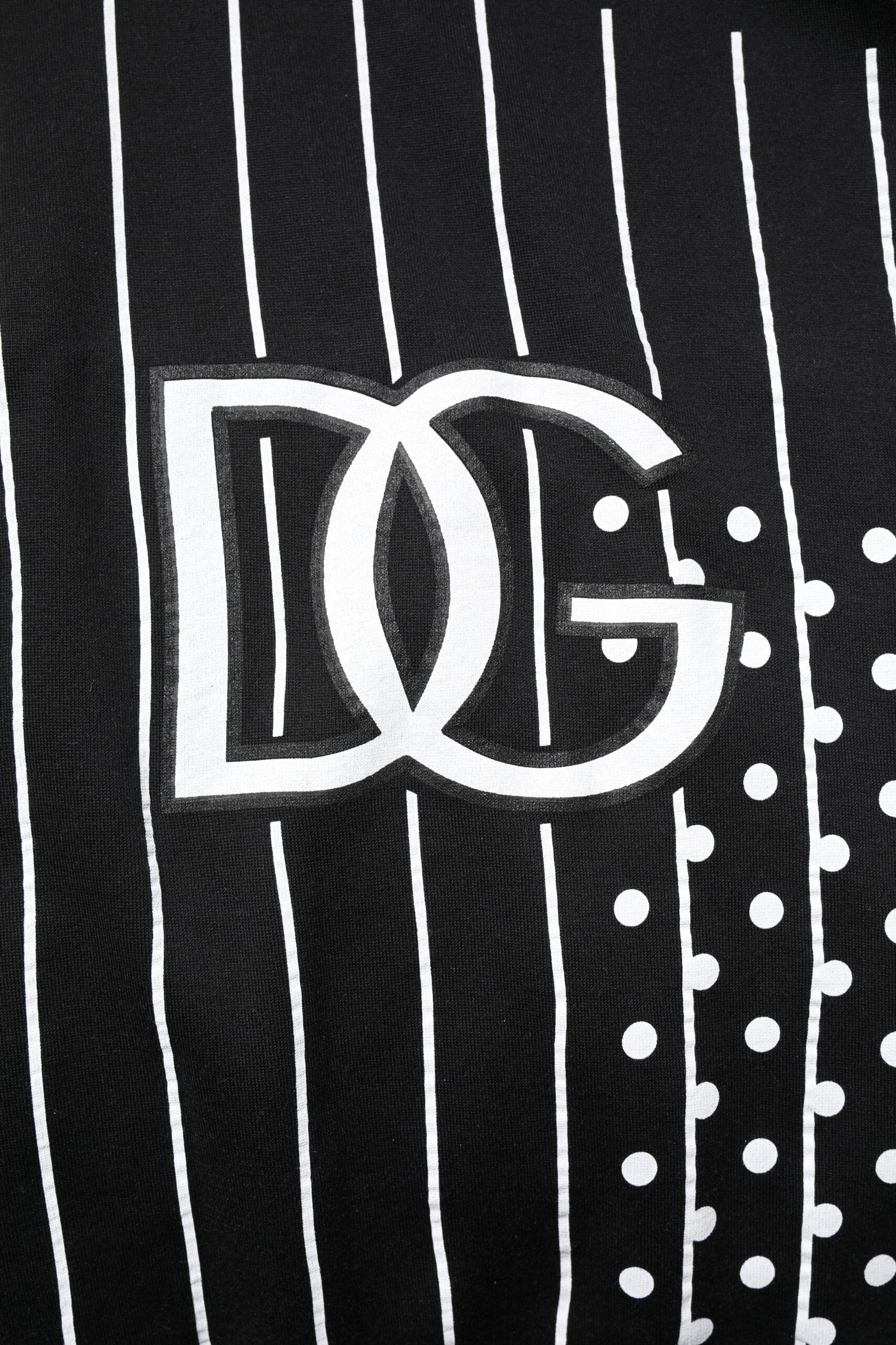 Dolce & Gabbana Black White Stripe Hooded Sweatshirt Sweater | Regal Royce