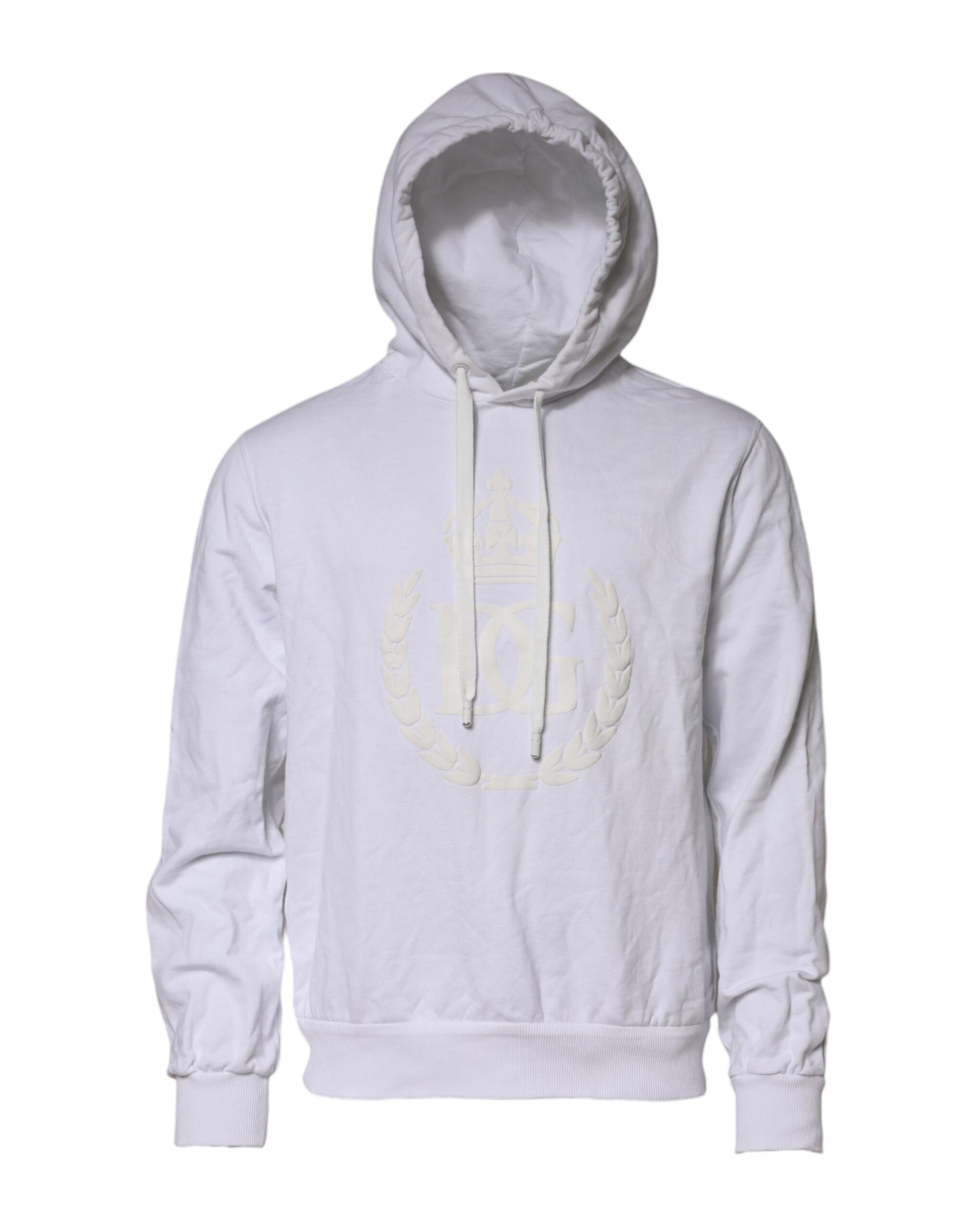 Dolce & Gabbana White Embossed Logo Hooded Sweatshirt Sweater | Regal Royce
