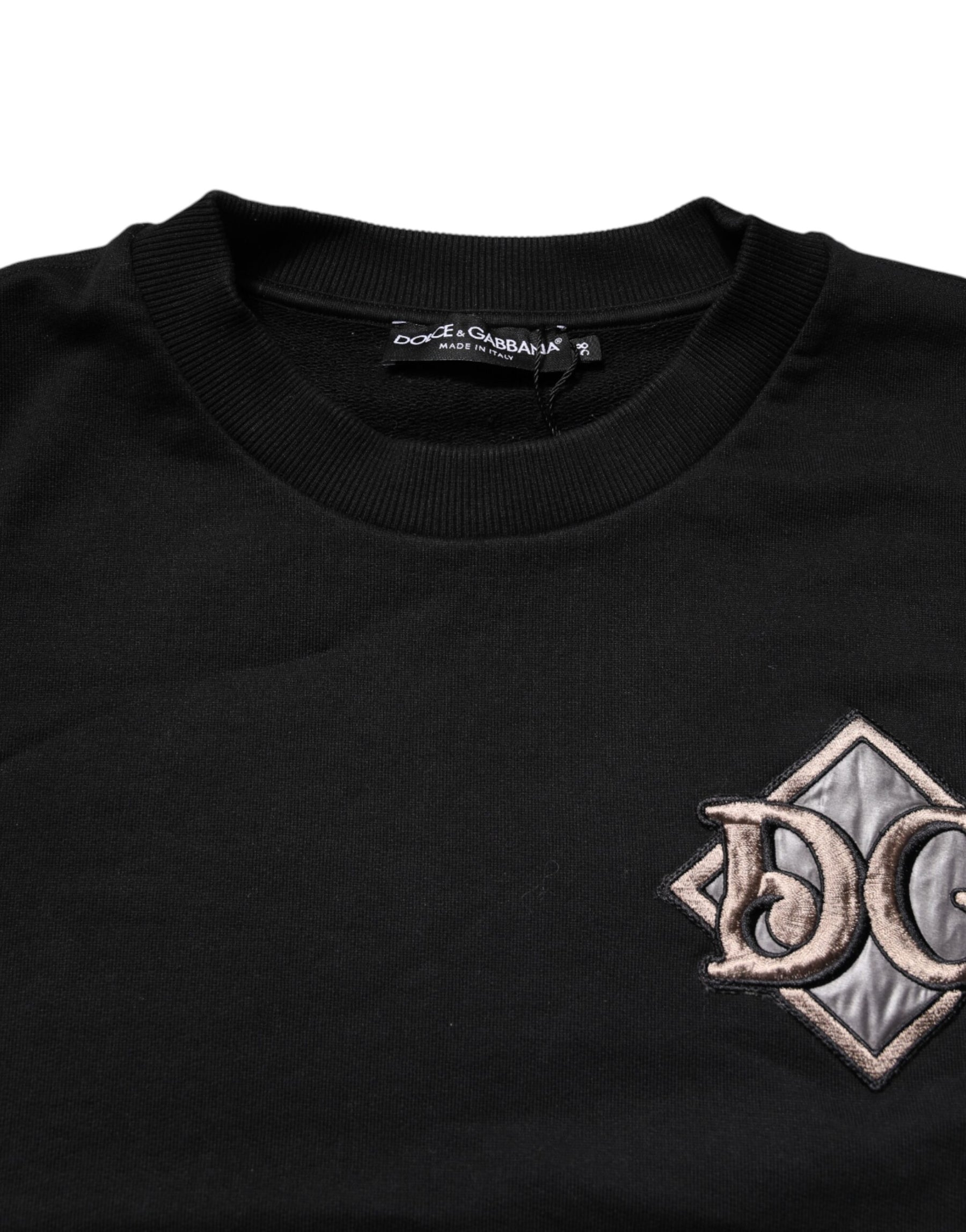 Dolce & Gabbana Black Logo Embroidery Sweatshirt Sweater | Regal Royce