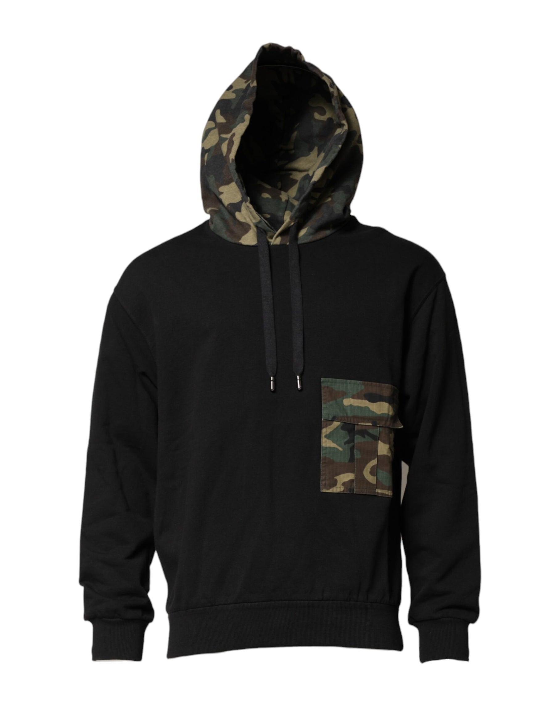 Dolce & Gabbana Black Camouflage Hooded Sweatshirt Sweater | Regal Royce