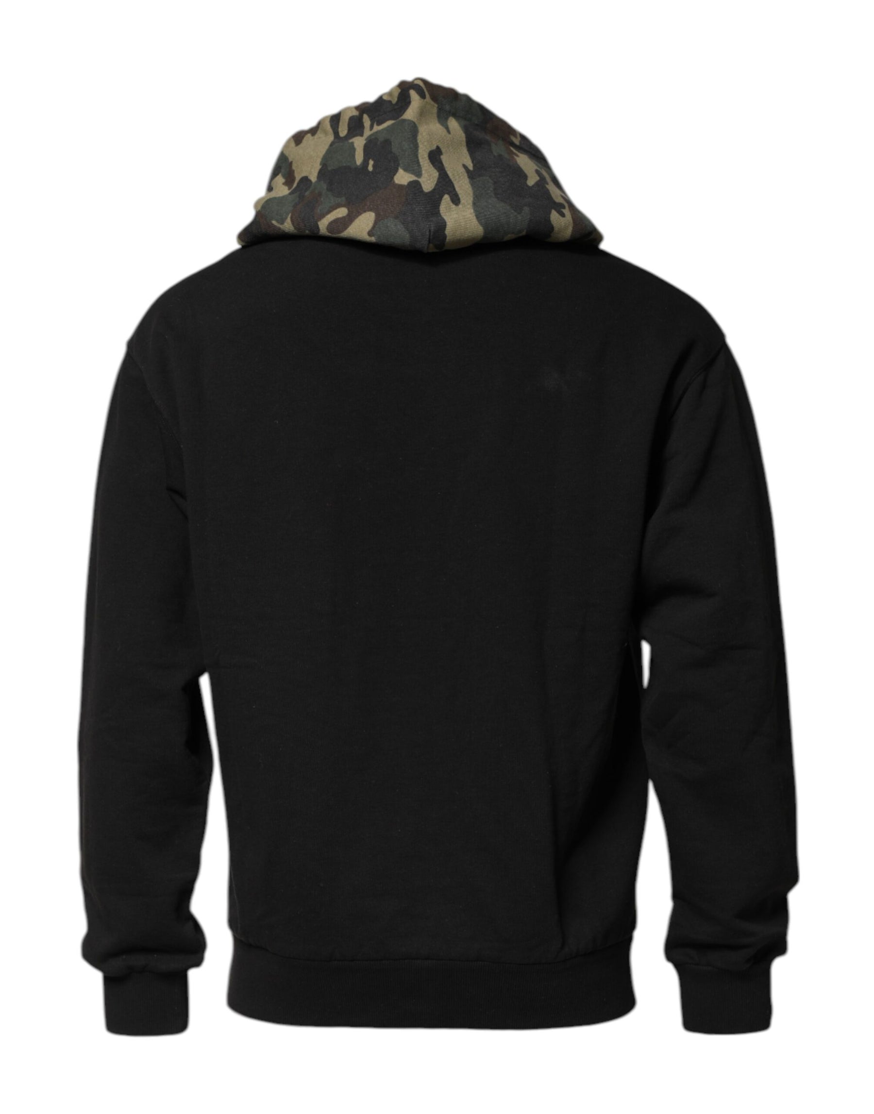 Dolce & Gabbana Black Camouflage Hooded Sweatshirt Sweater | Regal Royce