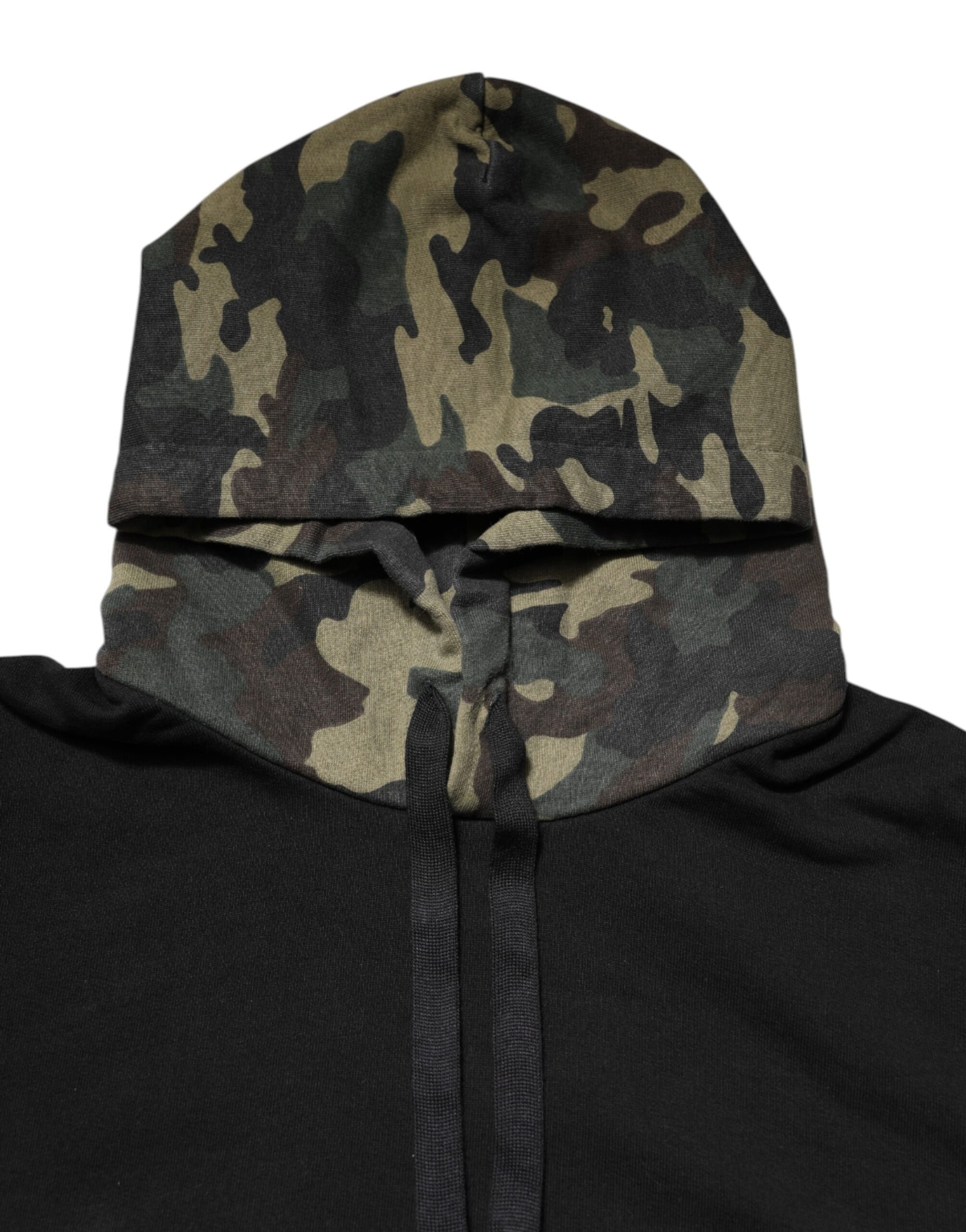 Dolce & Gabbana Black Camouflage Hooded Sweatshirt Sweater | Regal Royce