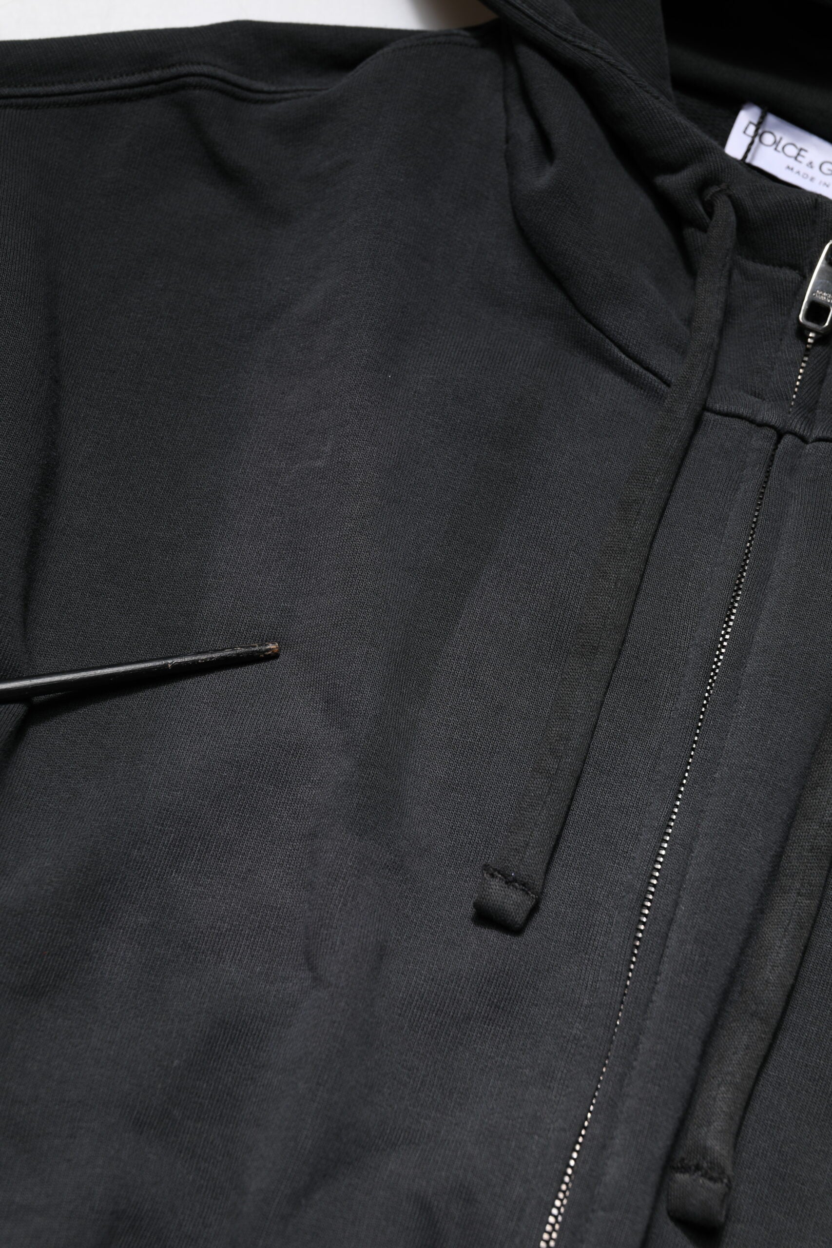 Dolce & Gabbana Black Logo Full Zip Hooded Men Sweatshirt Sweater | Regal Royce