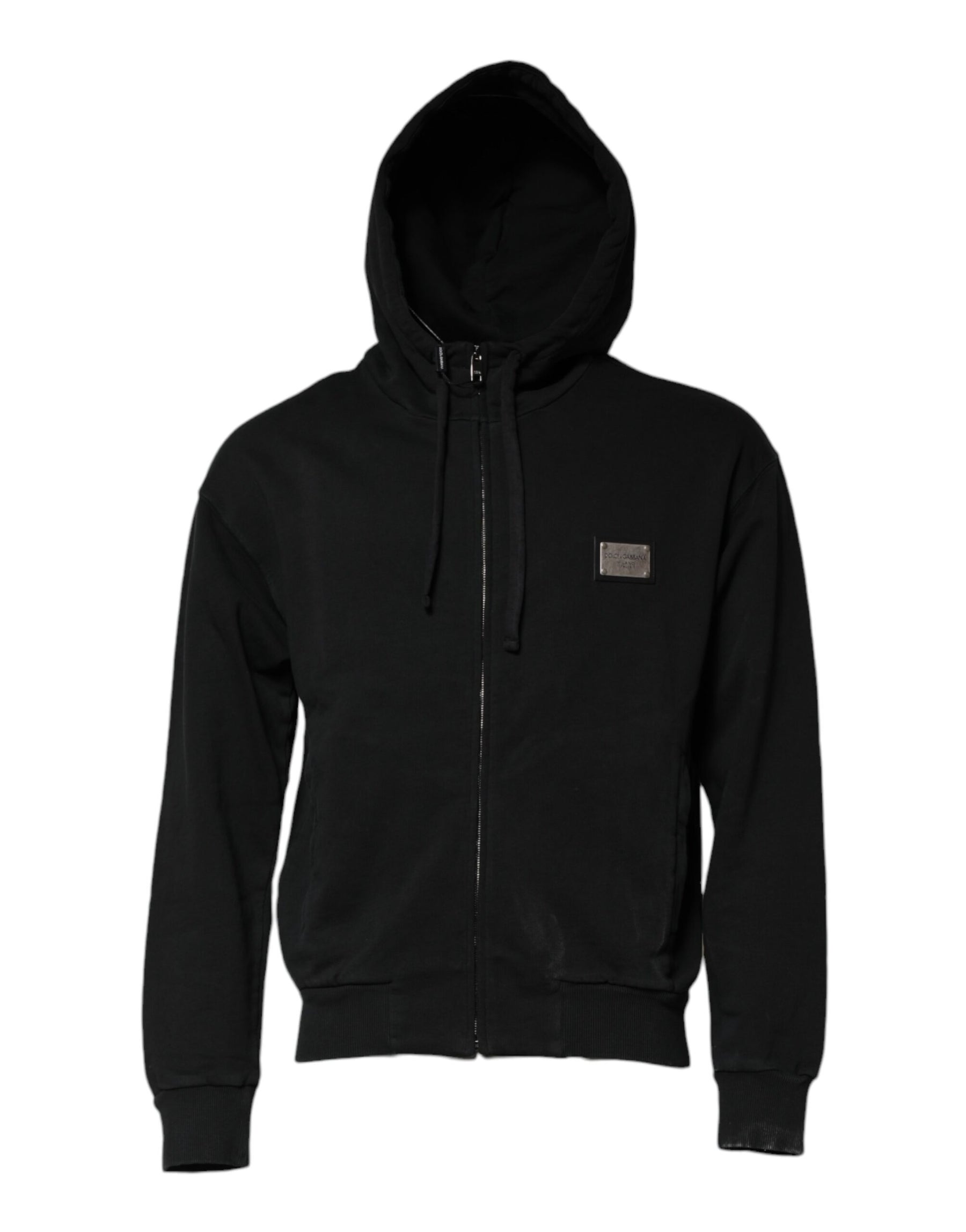 Dolce & Gabbana Black Logo Full Zip Hooded Men Sweatshirt Sweater | Regal Royce