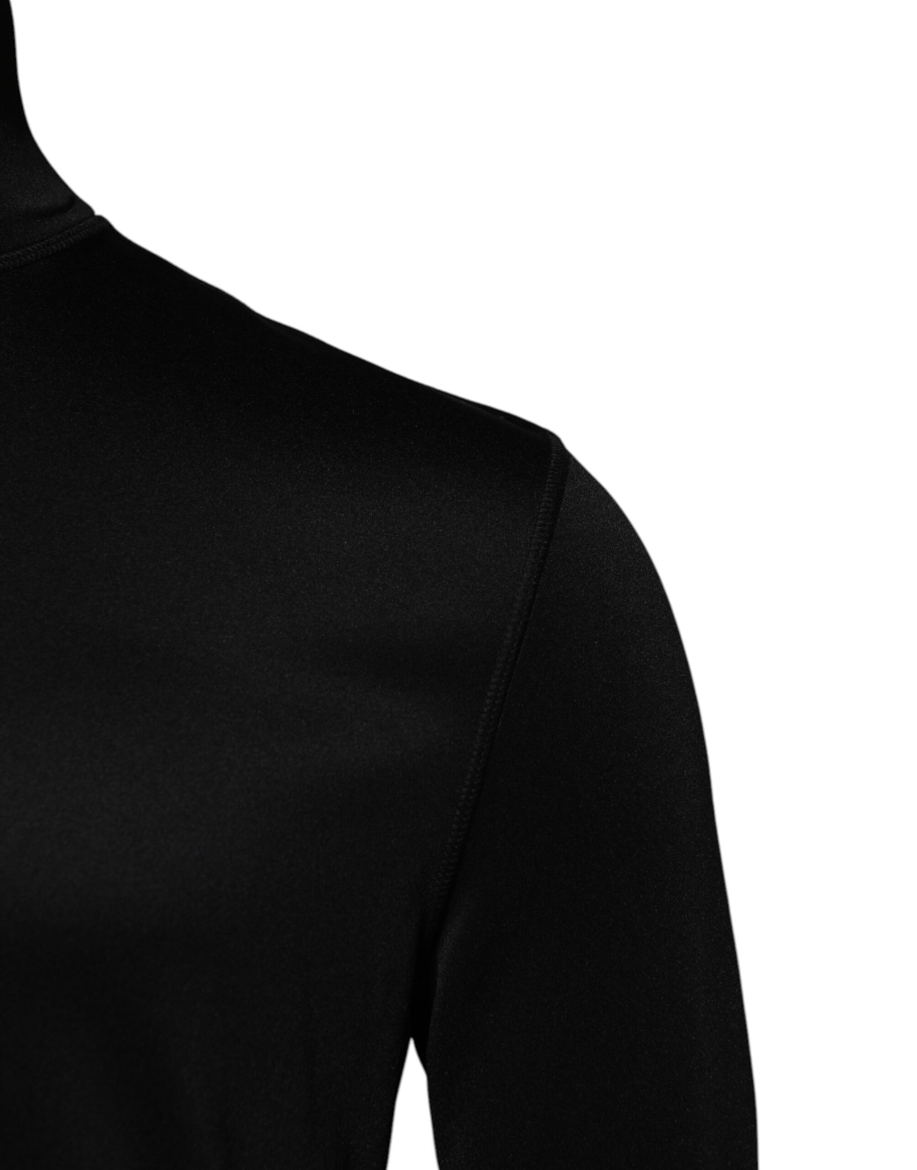 Dolce & Gabbana Black Polyester Turtleneck Pullover Sweater | Regal Royce