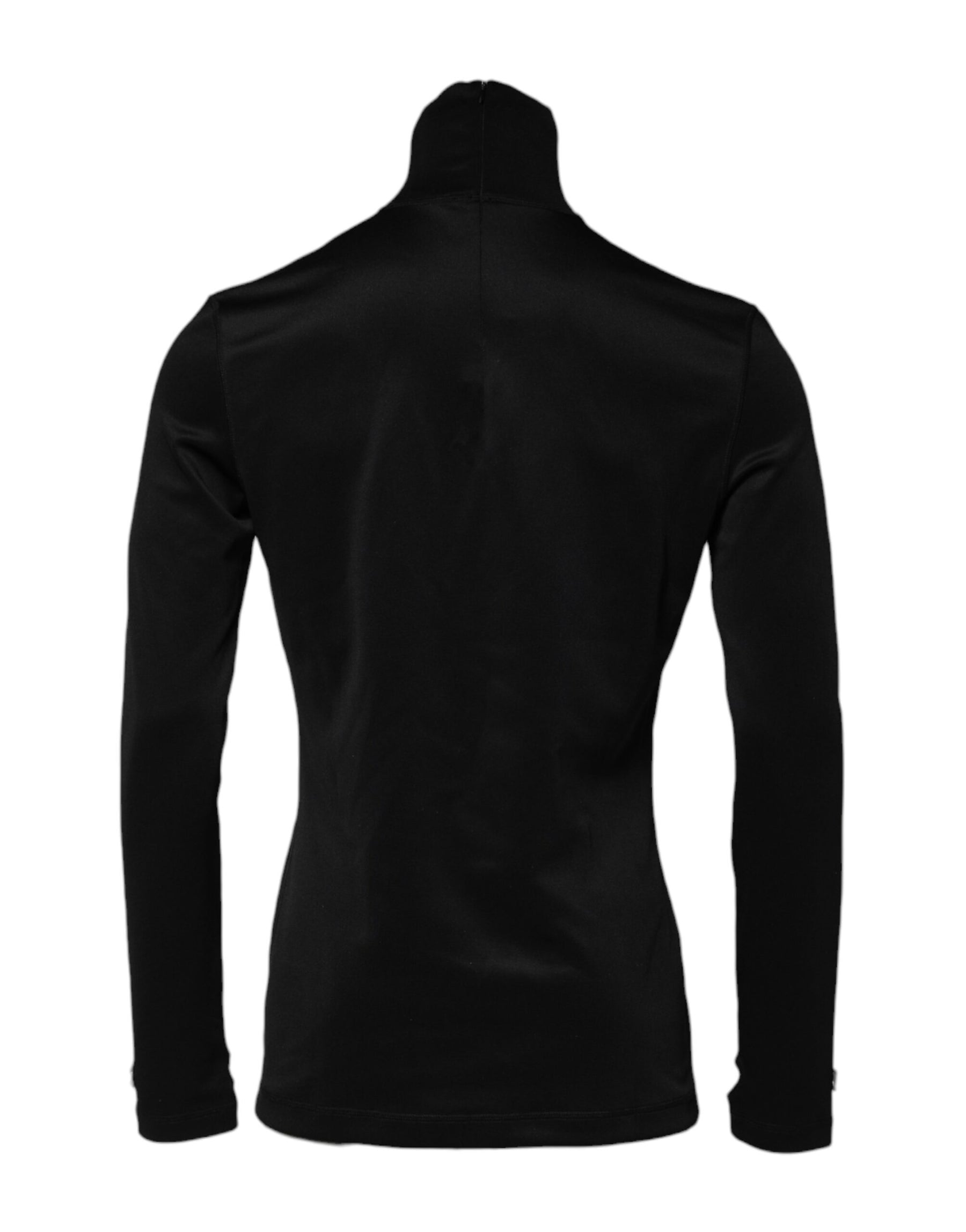Dolce & Gabbana Black Polyester Turtleneck Pullover Sweater | Regal Royce