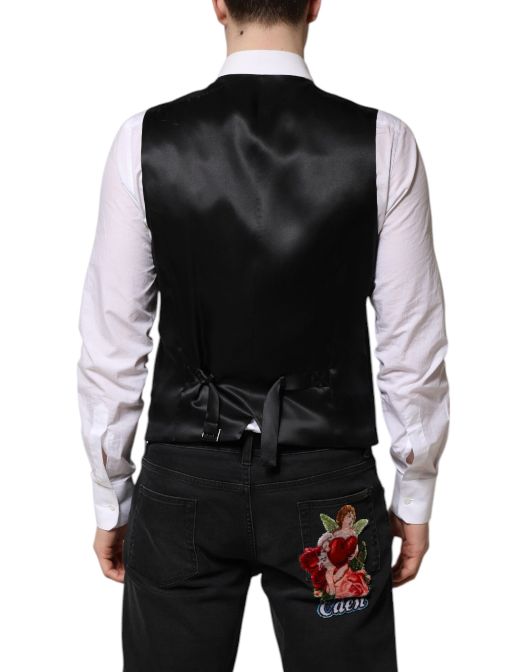 Dolce & Gabbana Green Wool Dress Formal Men Waistcoat Vest | Regal Royce
