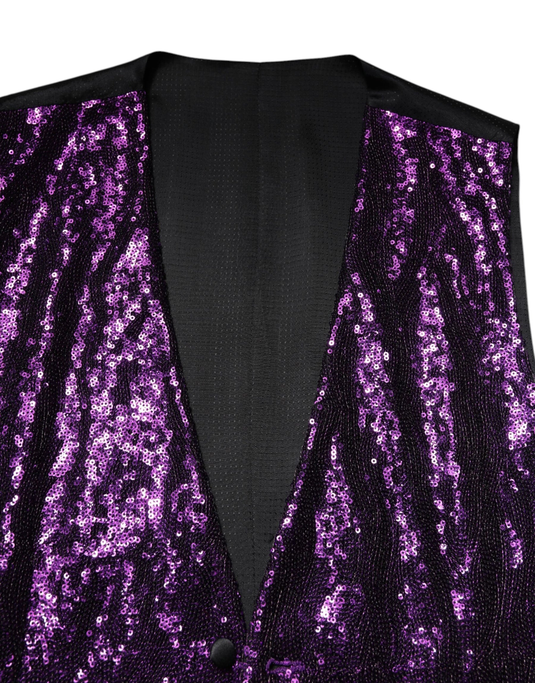 Dolce & Gabbana Purple Sequined Dress Formal Waistcoat Vest | Regal Royce