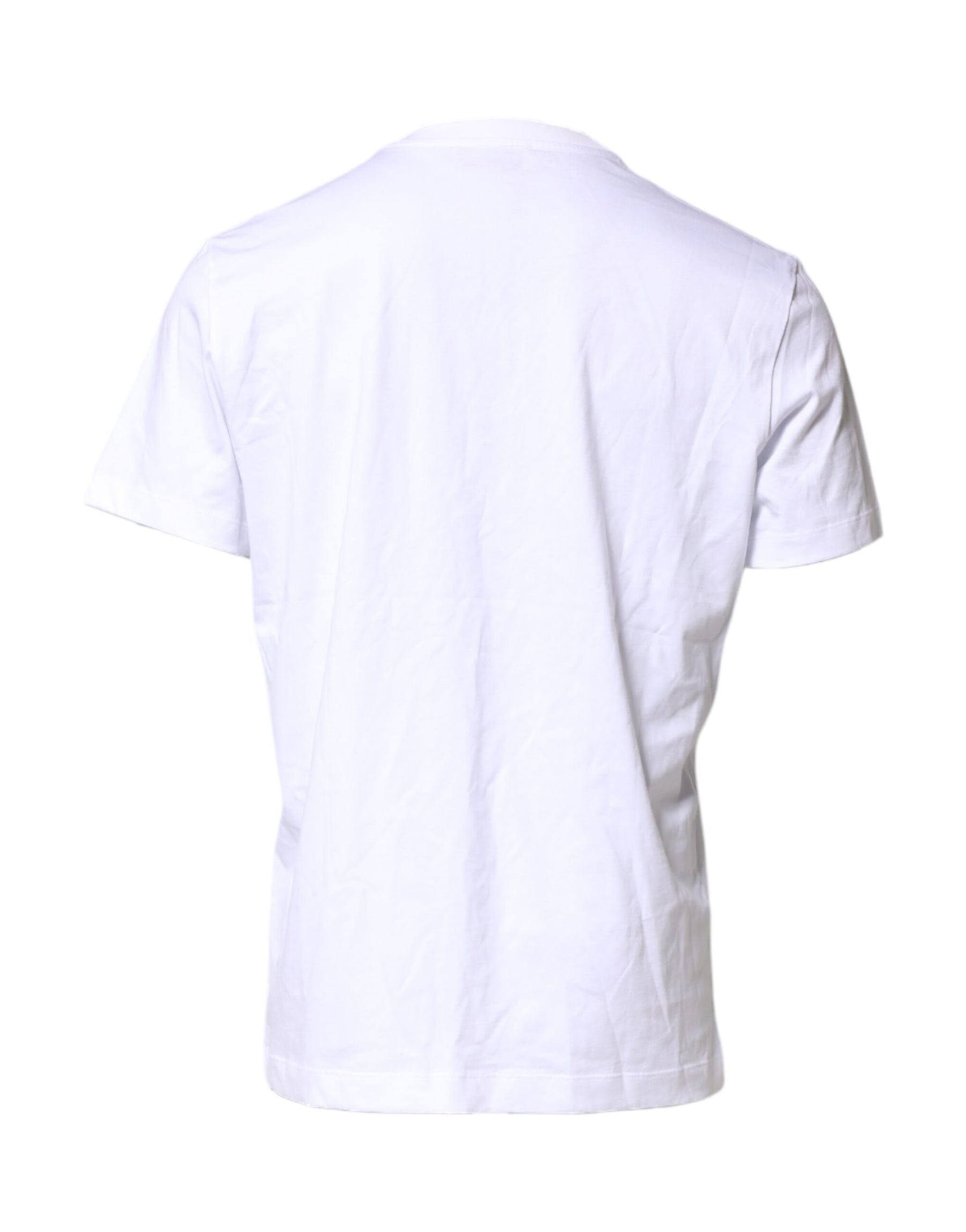 Dolce & Gabbana White Logo Embroidery Crew Neck T-shirt | Regal Royce