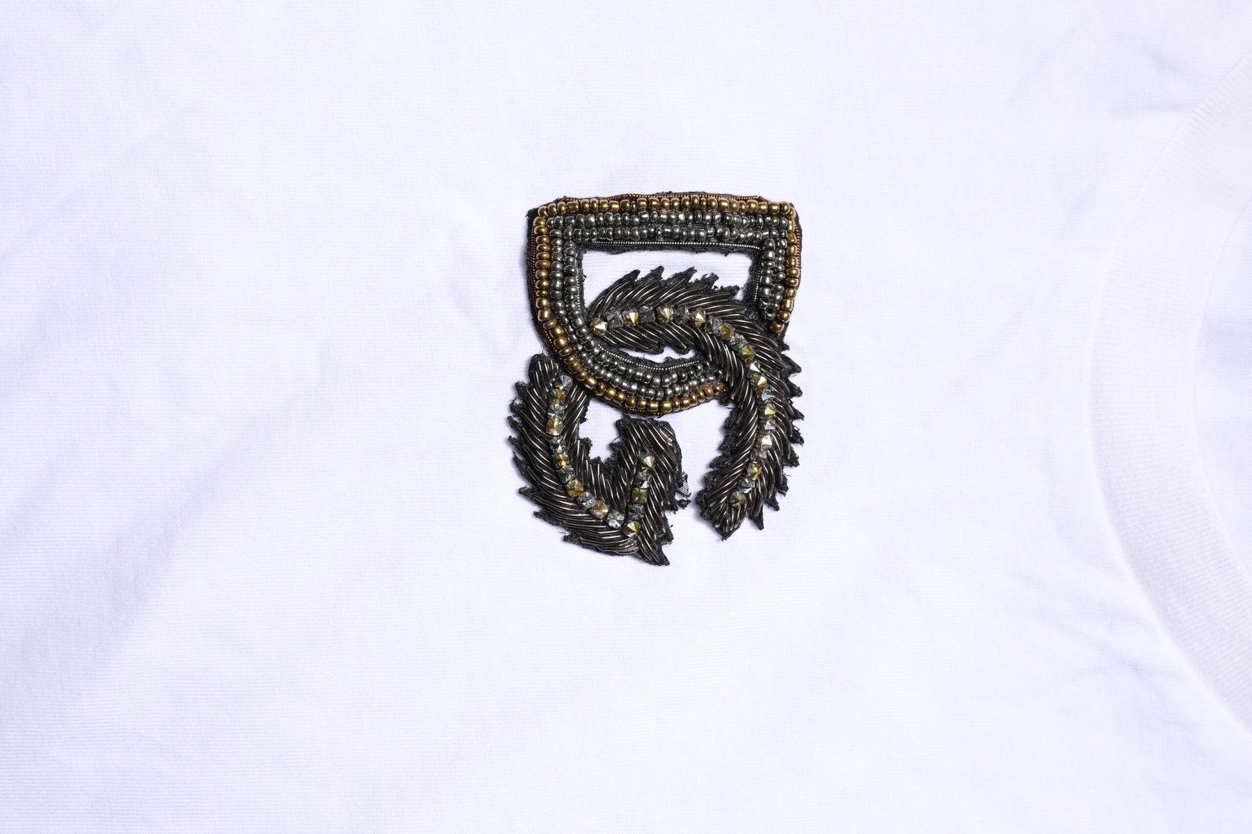 Dolce & Gabbana White Logo Embroidery Crew Neck T-shirt | Regal Royce