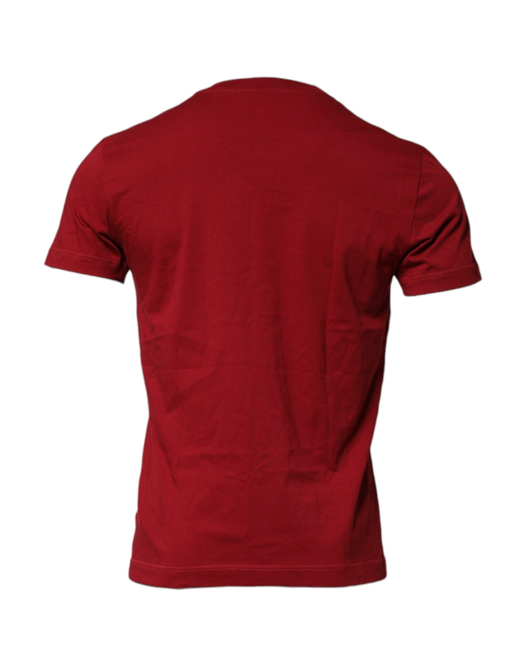 Dolce & Gabbana Red Cotton Short Sleeves Crew Neck T-shirt | Regal Royce