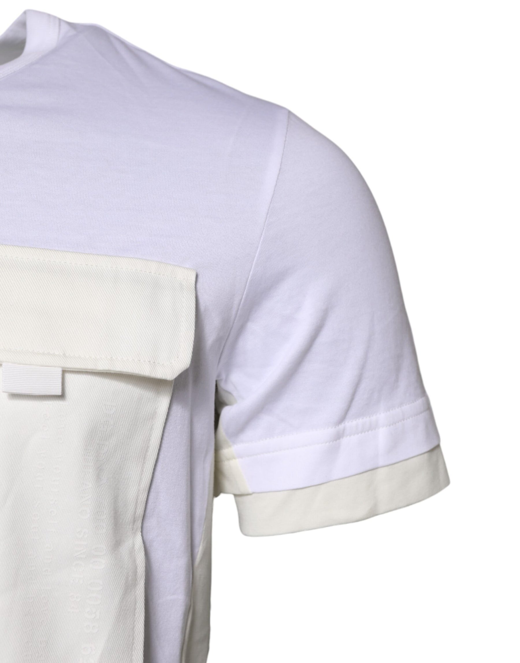 Dolce & Gabbana White Cotton Pocket Short Sleeves T-shirt | Regal Royce