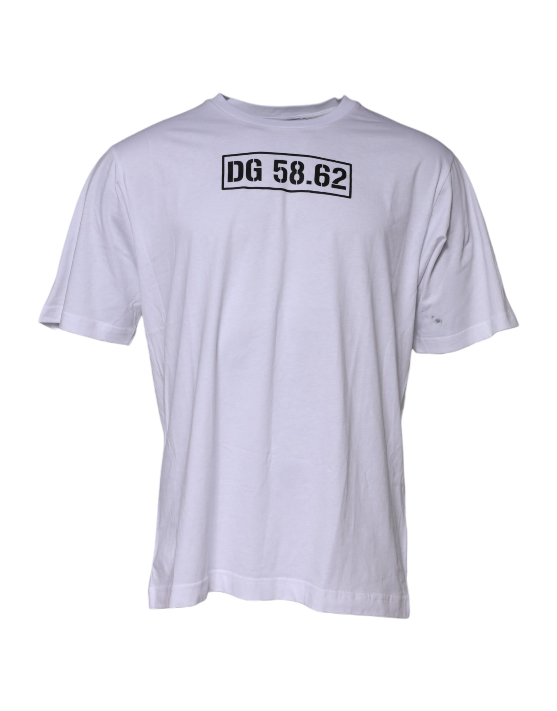 Dolce & Gabbana White Cotton Logo Print Crew Neck T-shirt | Regal Royce