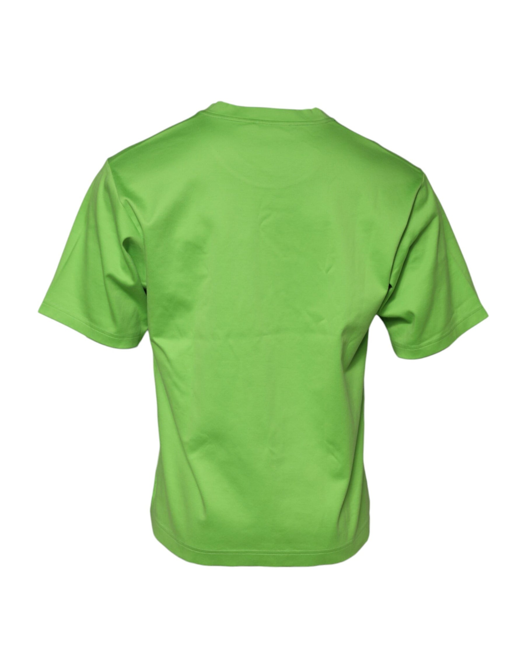Dolce & Gabbana Green Graphic Printed Round Neck T-shirt | Regal Royce