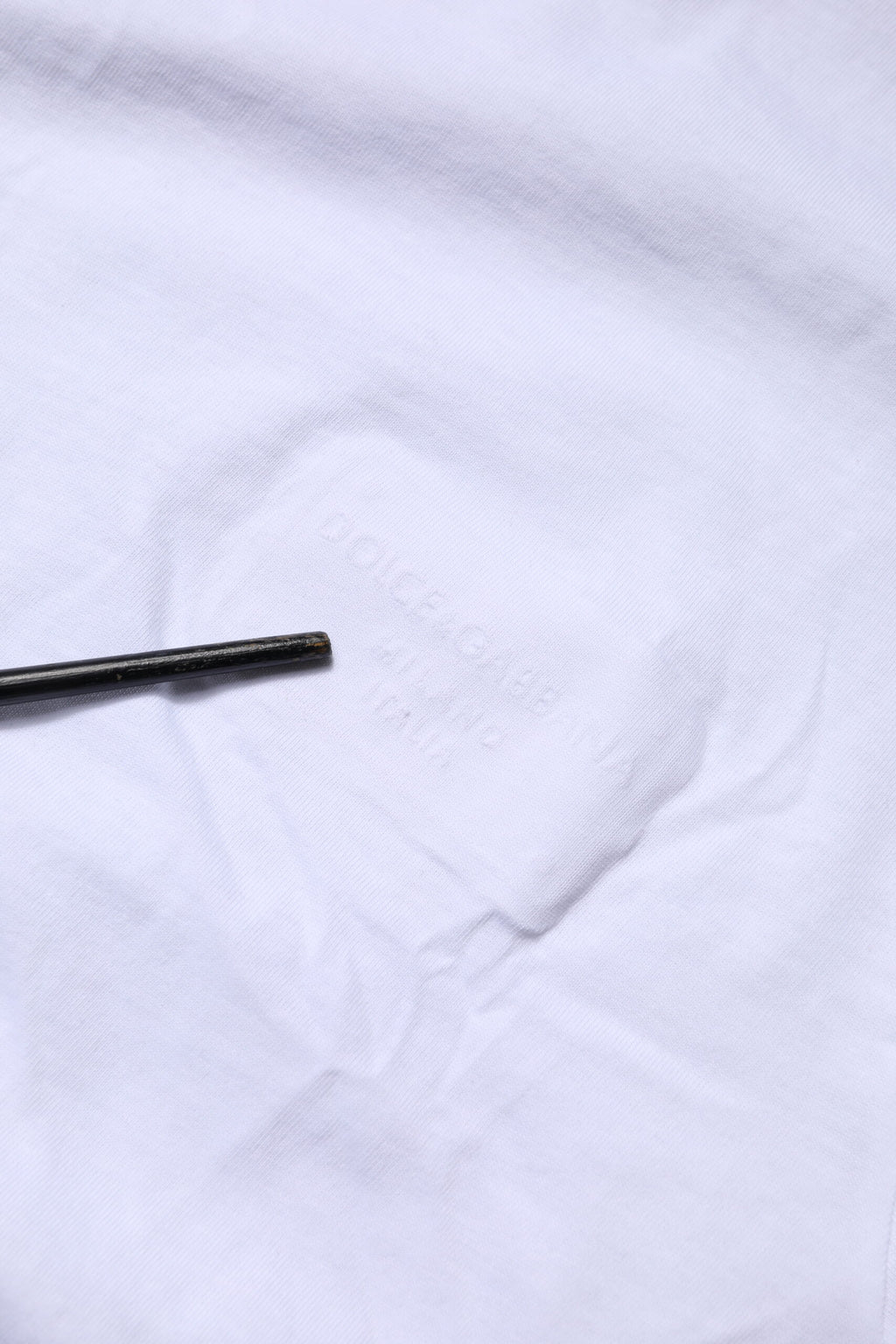 Dolce & Gabbana White Cotton Logo Patch Crew Neck T-shirt