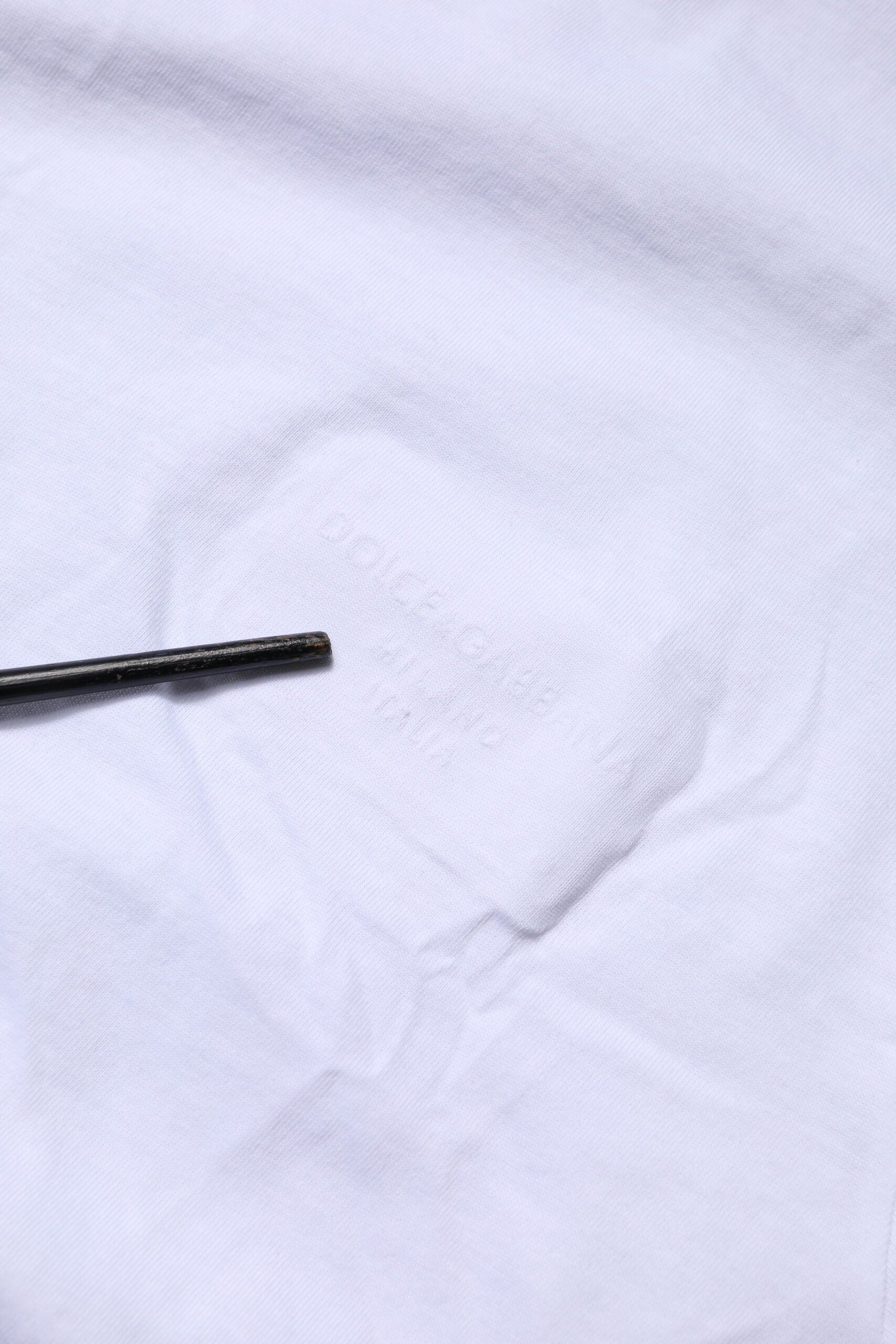 Dolce & Gabbana White Cotton Logo Patch Crew Neck T-shirt